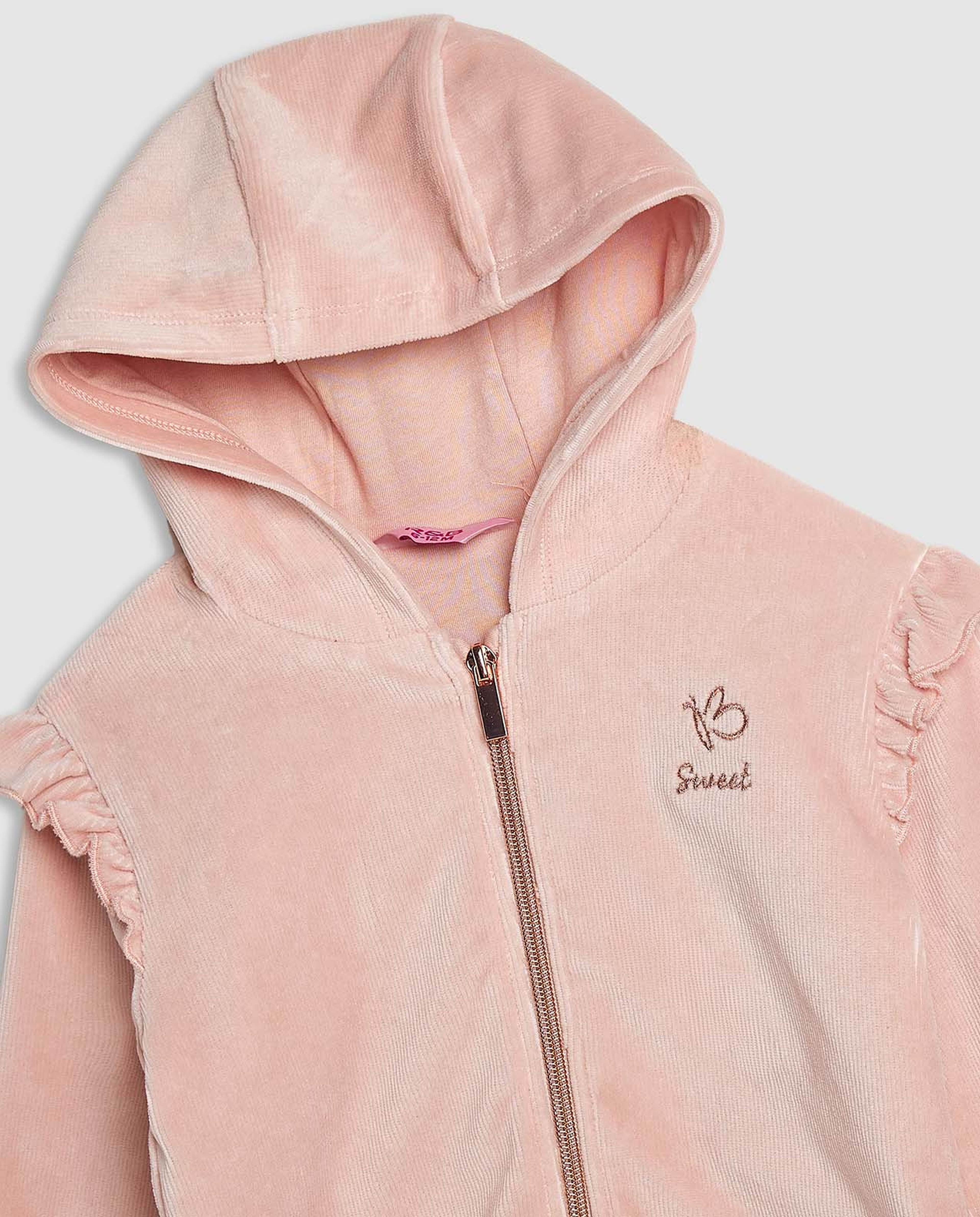 Embroidered Hooded Clothing Set