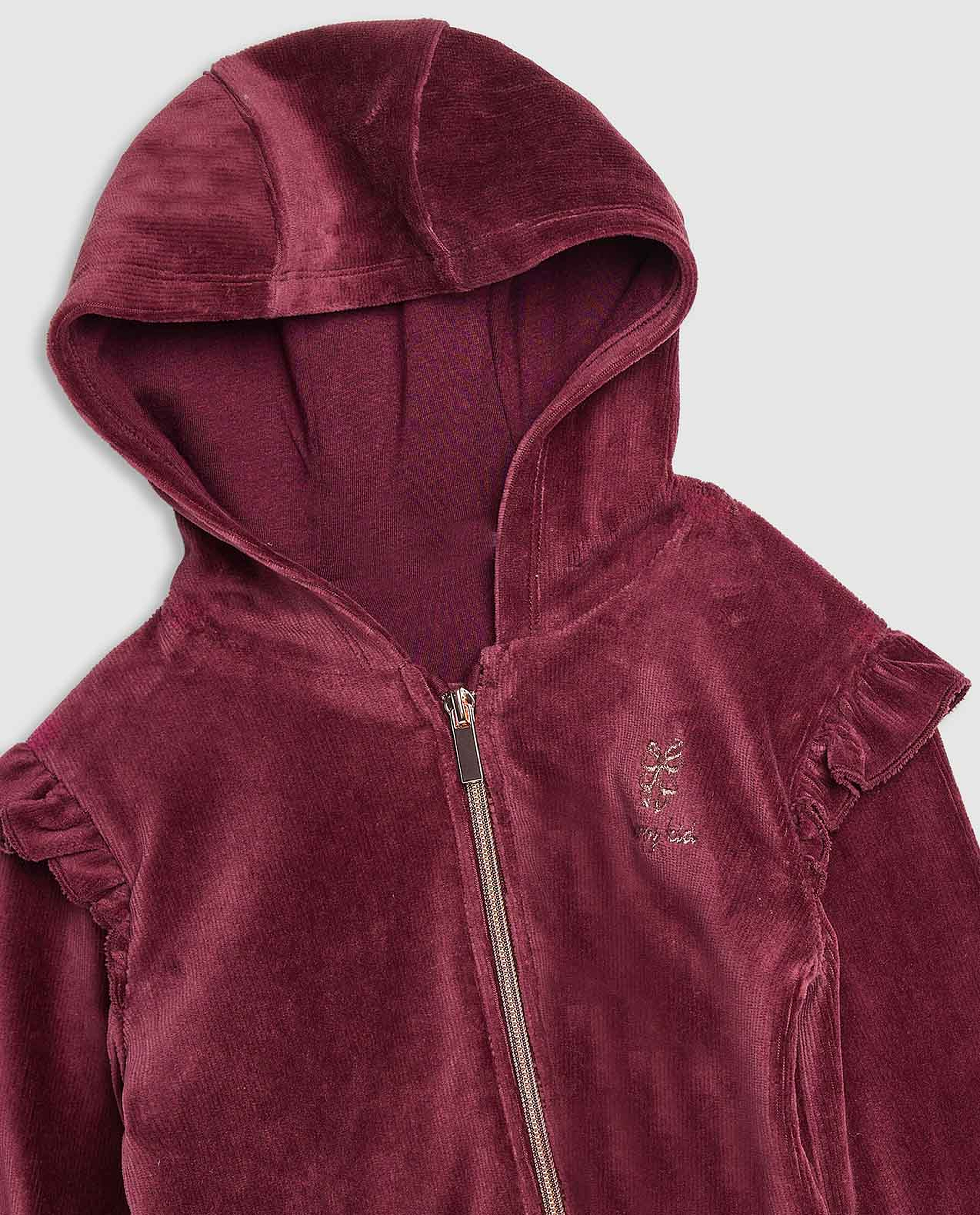 Embroidered Hooded Clothing Set