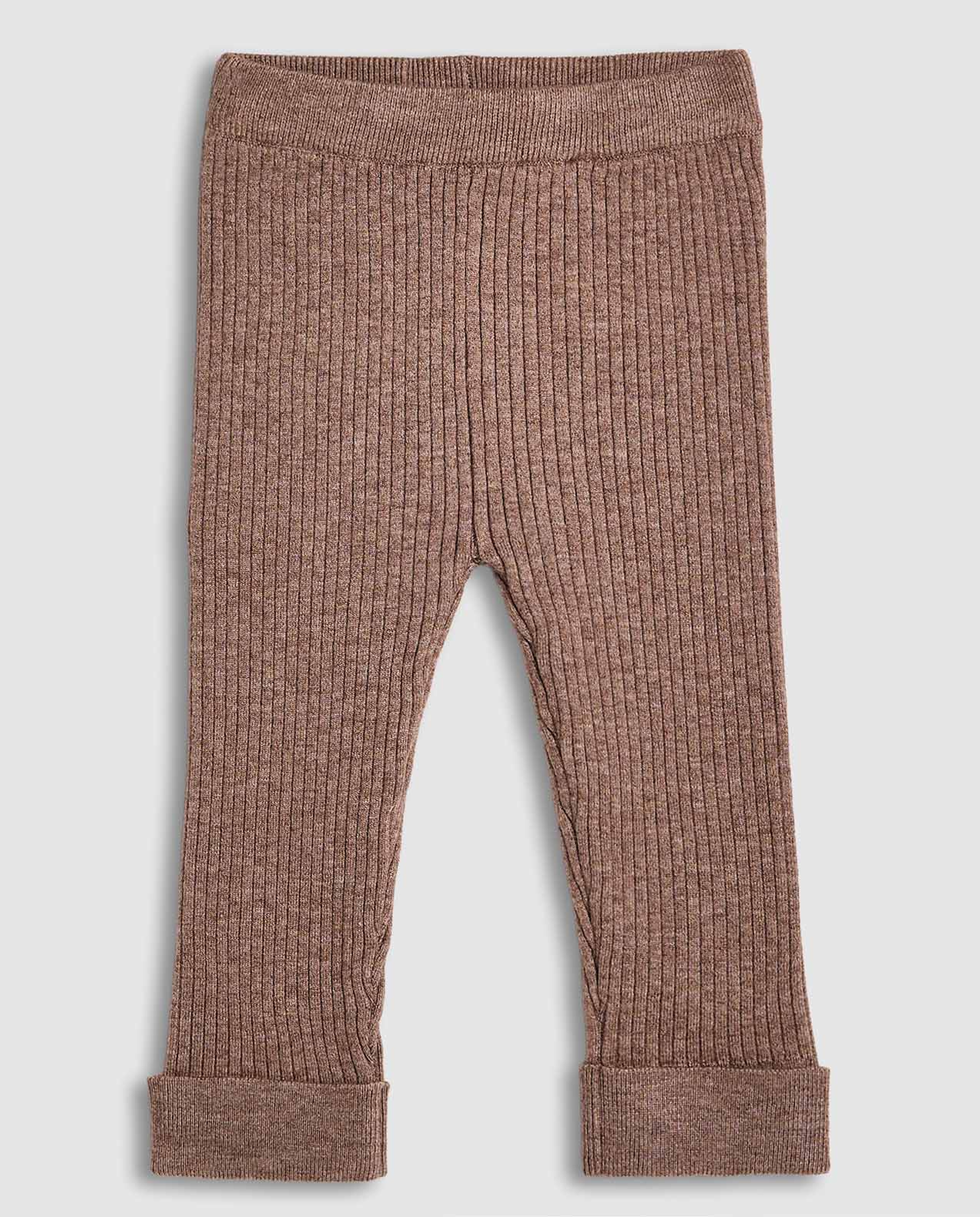 Ribbed Pants with Elastic Waist