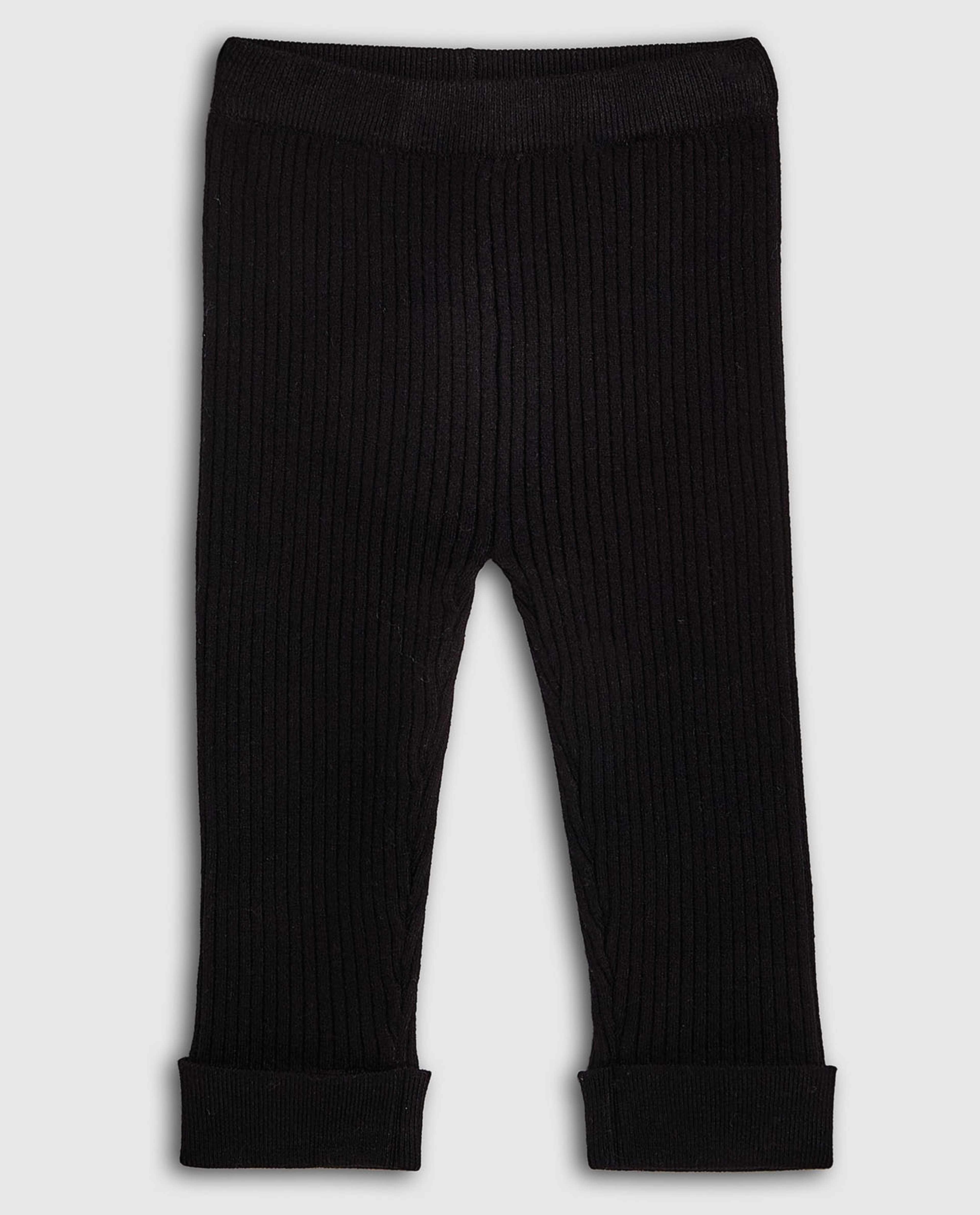 Ribbed Pants with Elastic Waist