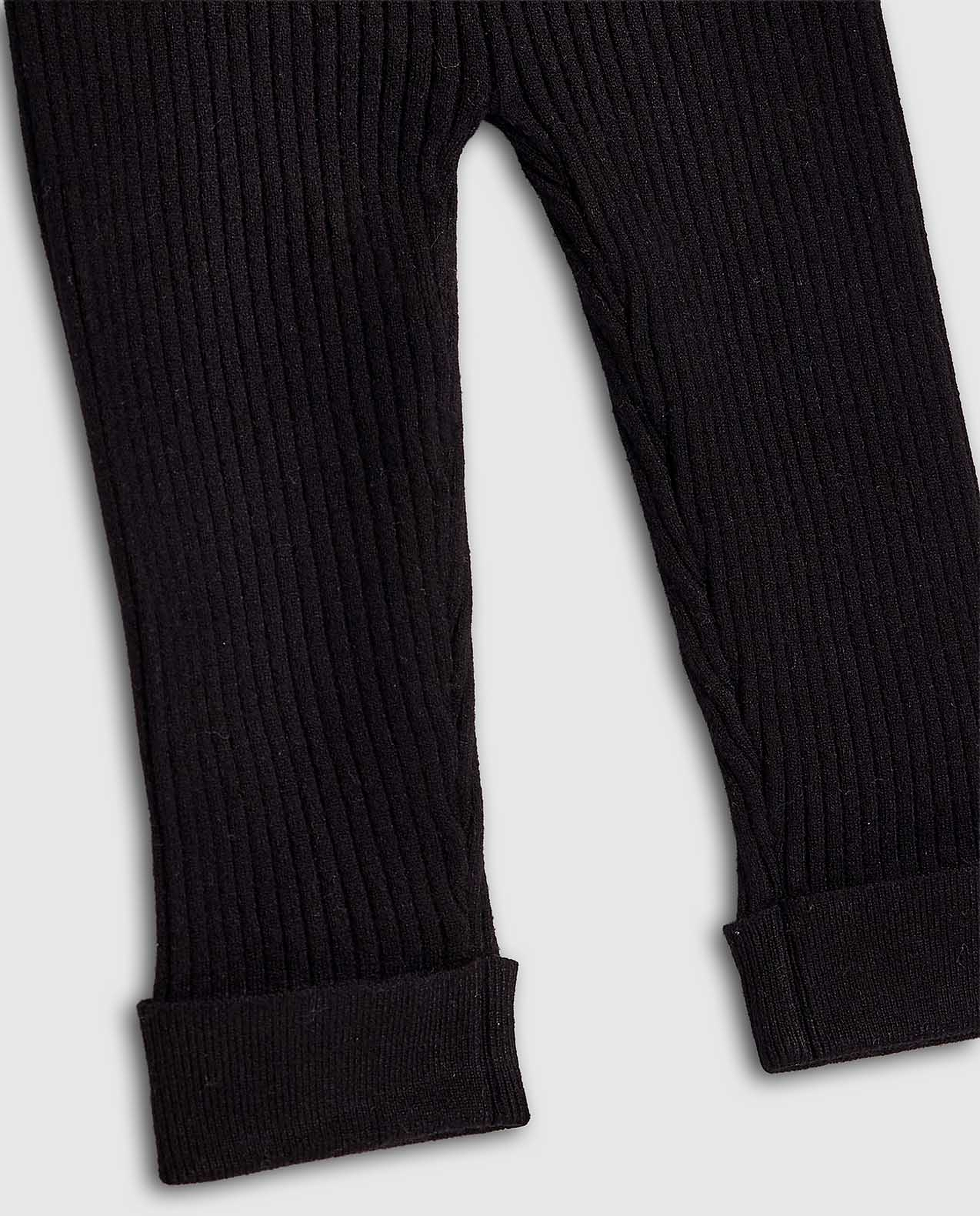 Ribbed Pants with Elastic Waist