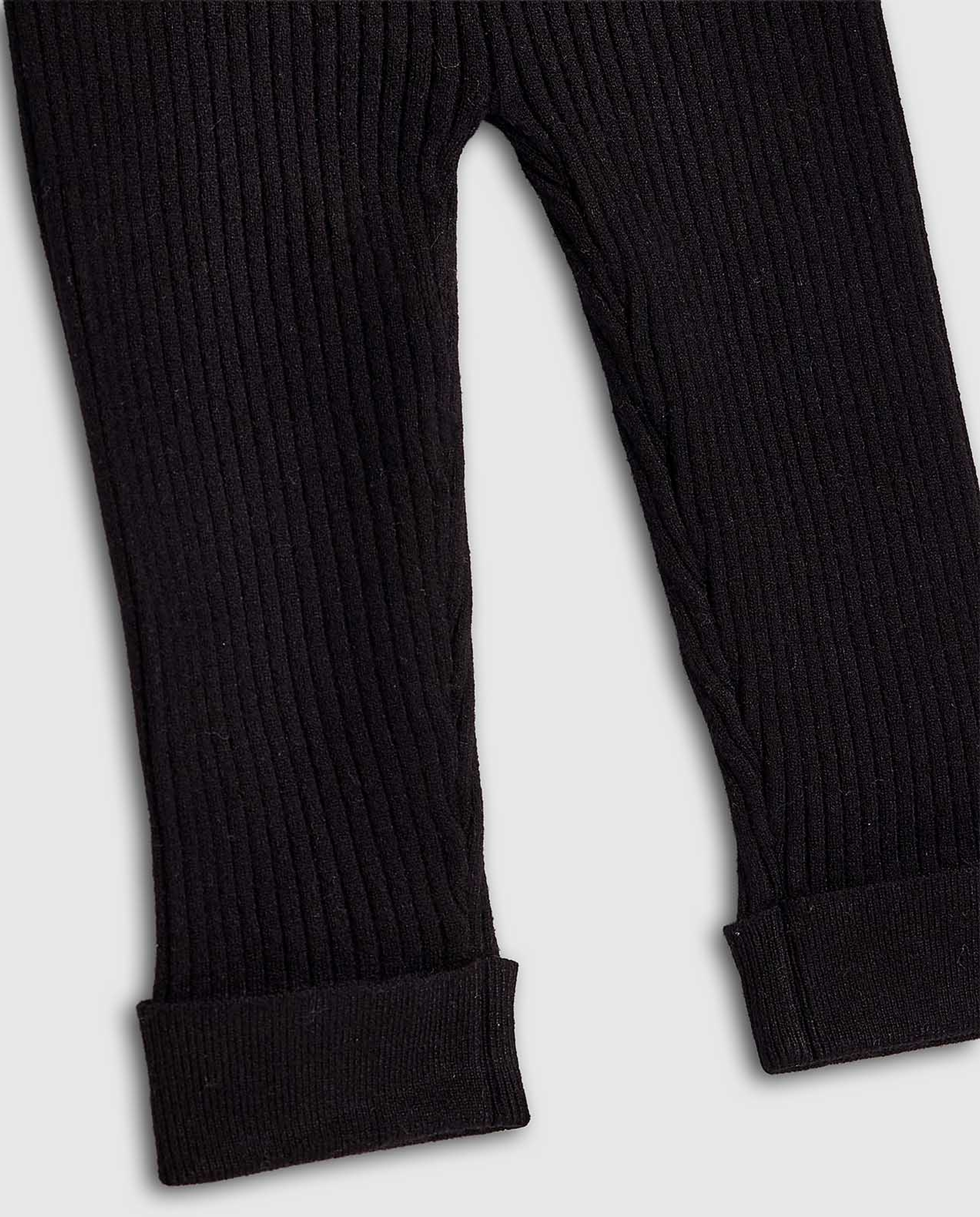 Ribbed Pants with Elastic Waist