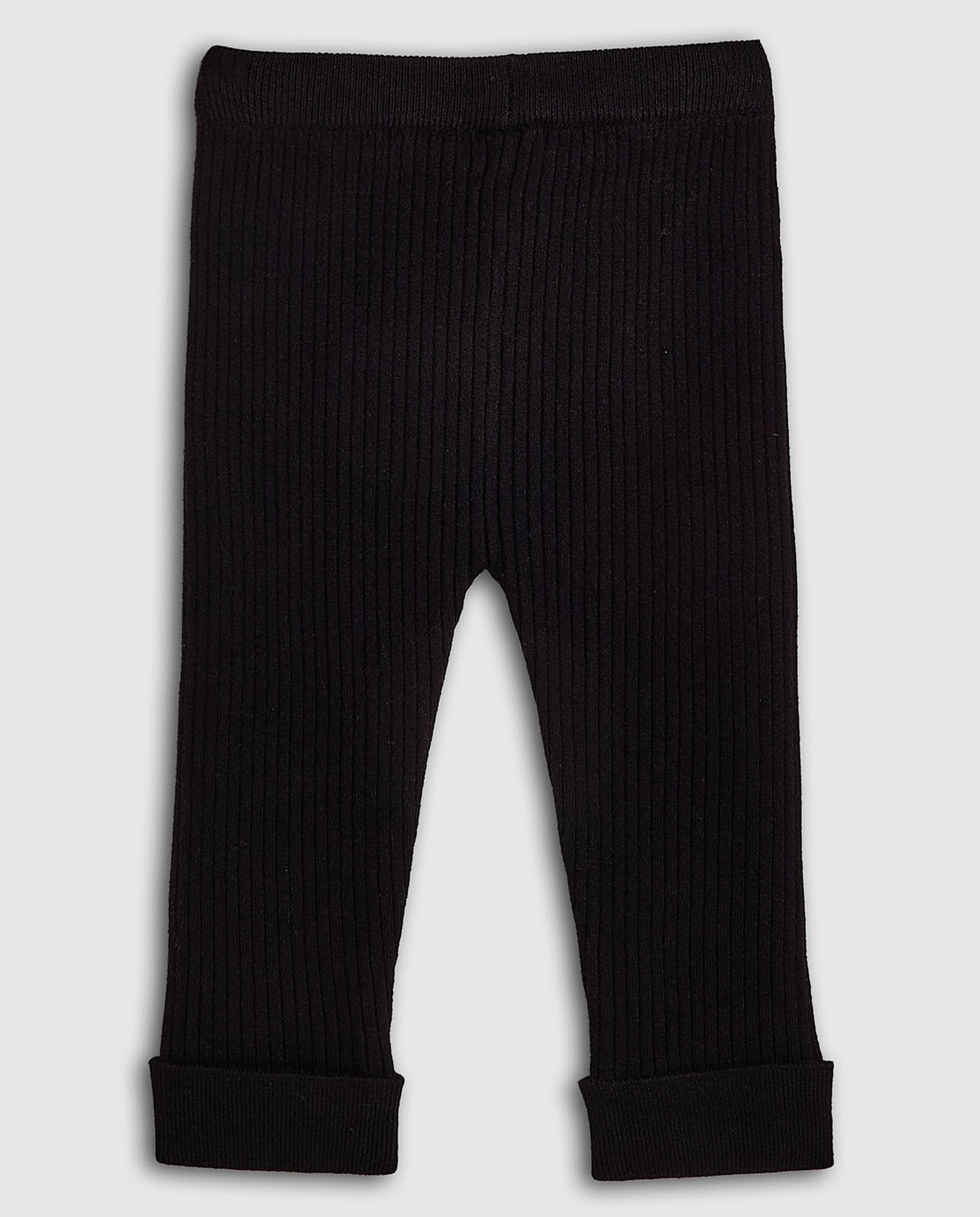 Ribbed Pants with Elastic Waist