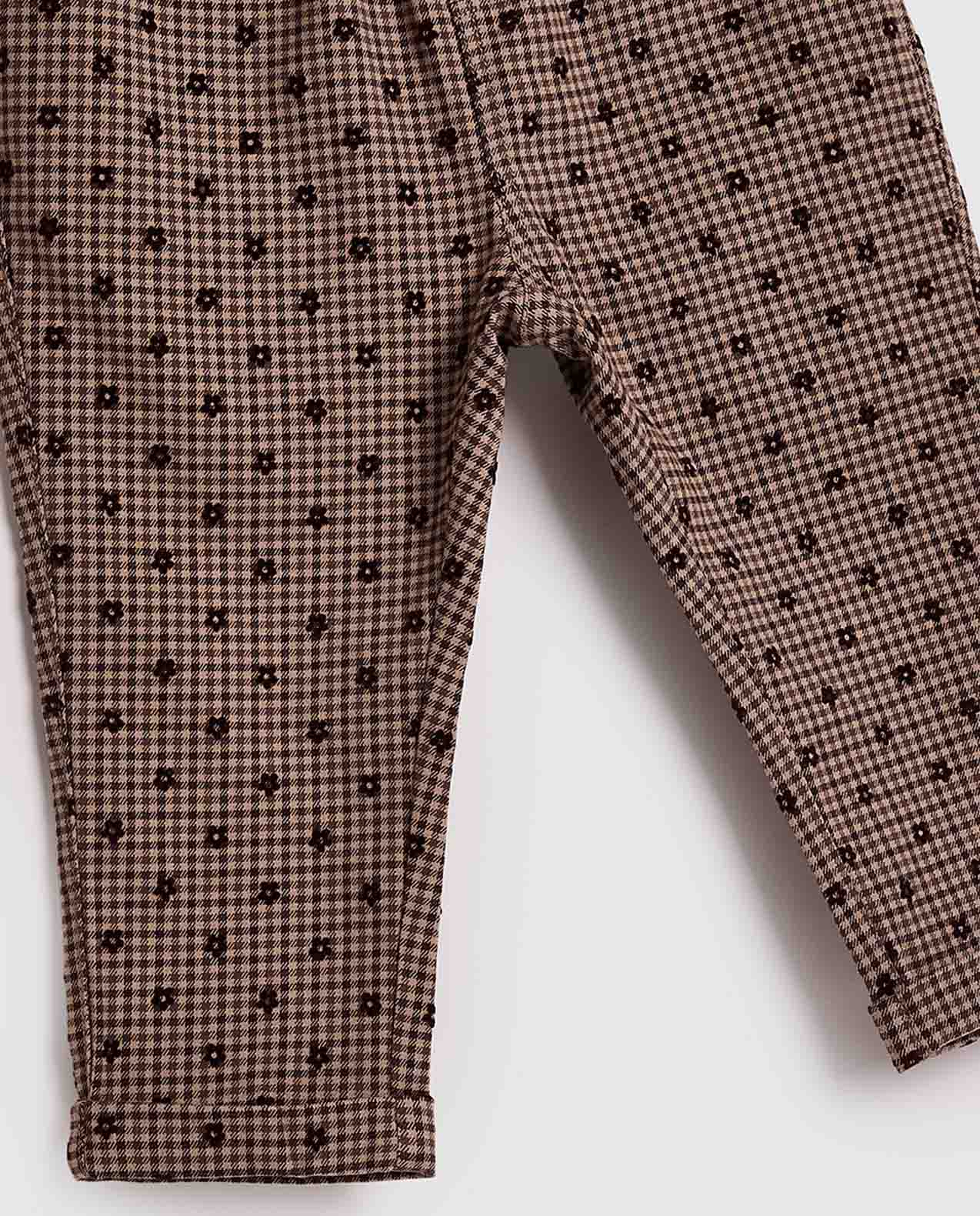 Patterned Pants with Button Closure