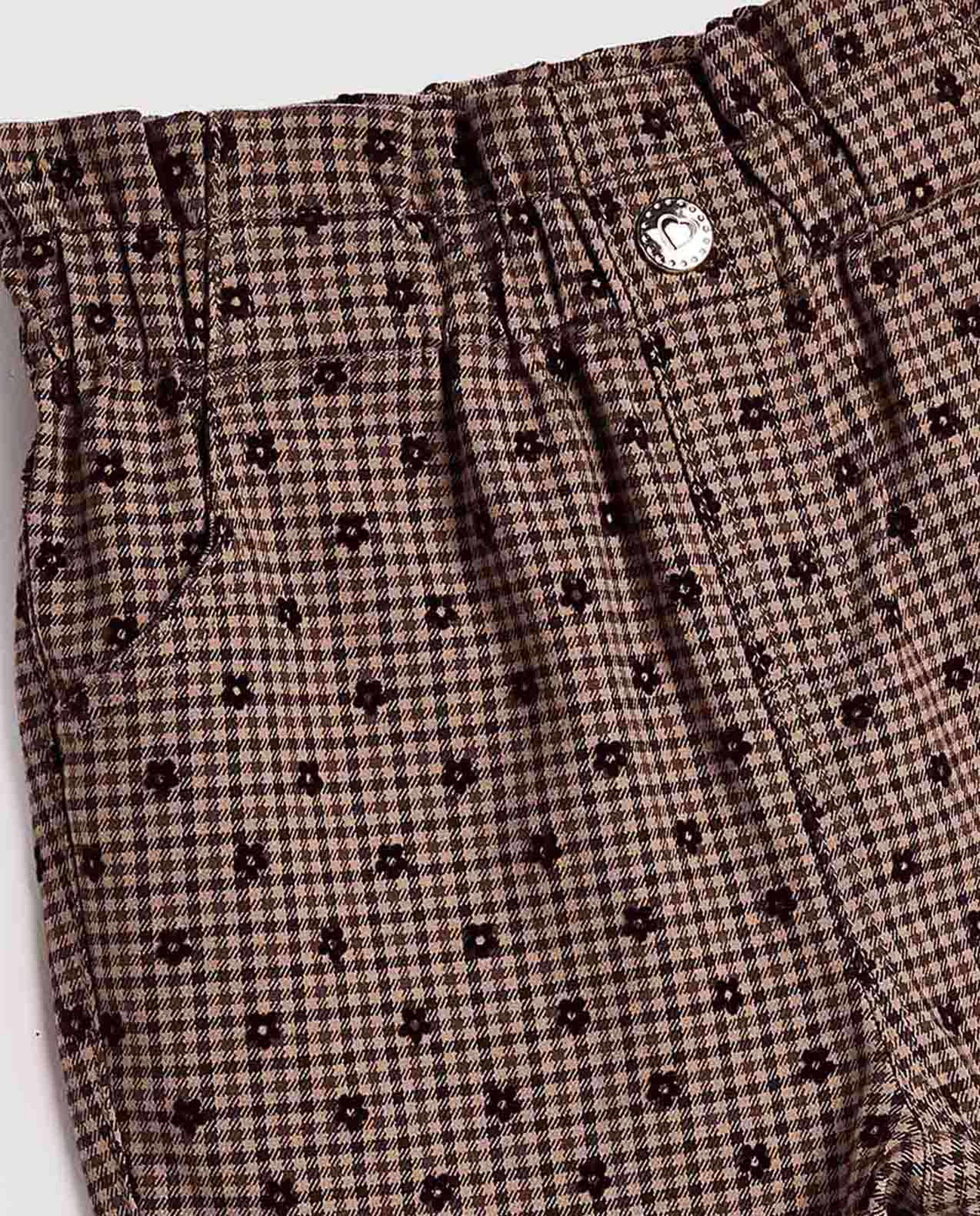Patterned Pants with Button Closure