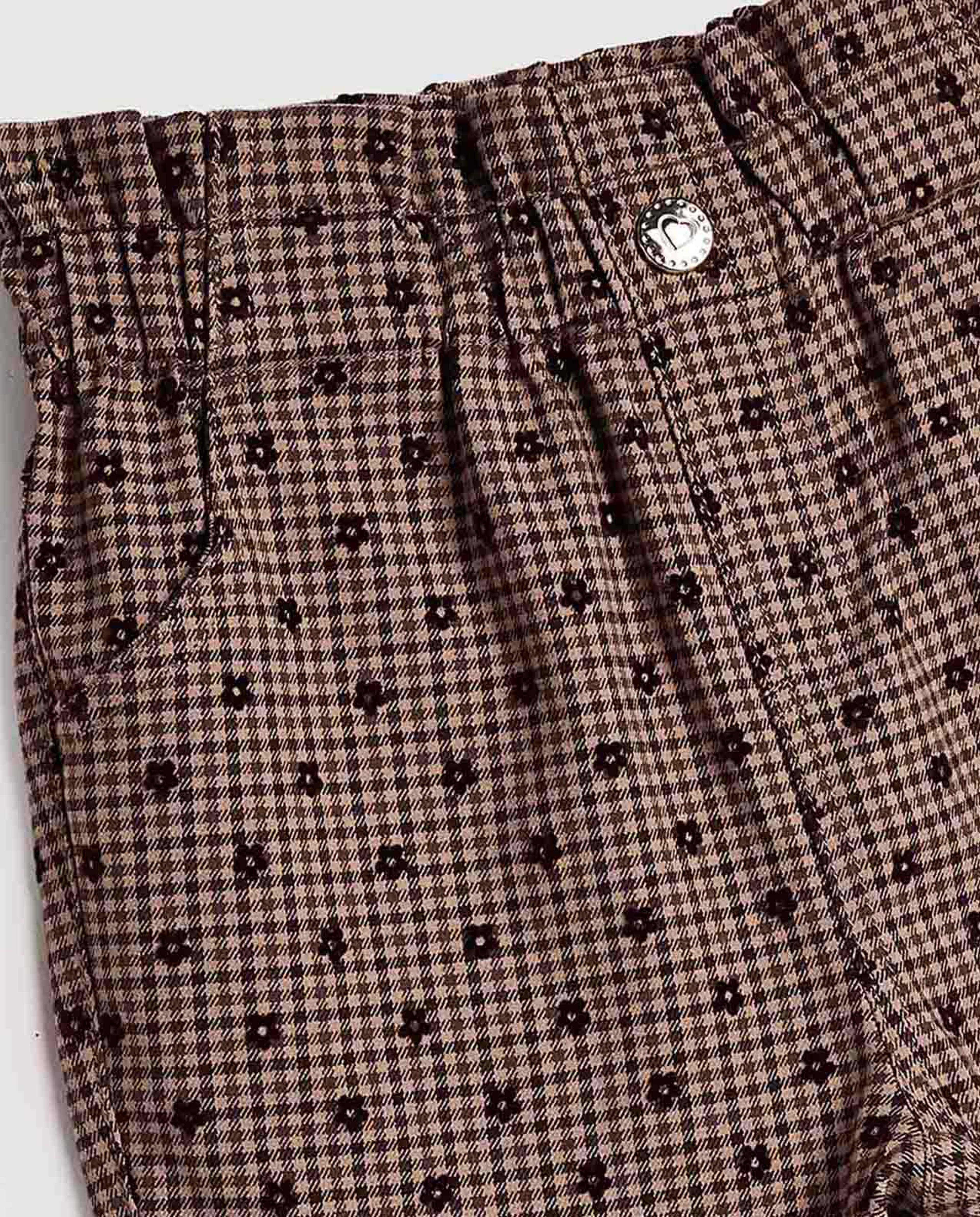 Patterned Pants with Button Closure