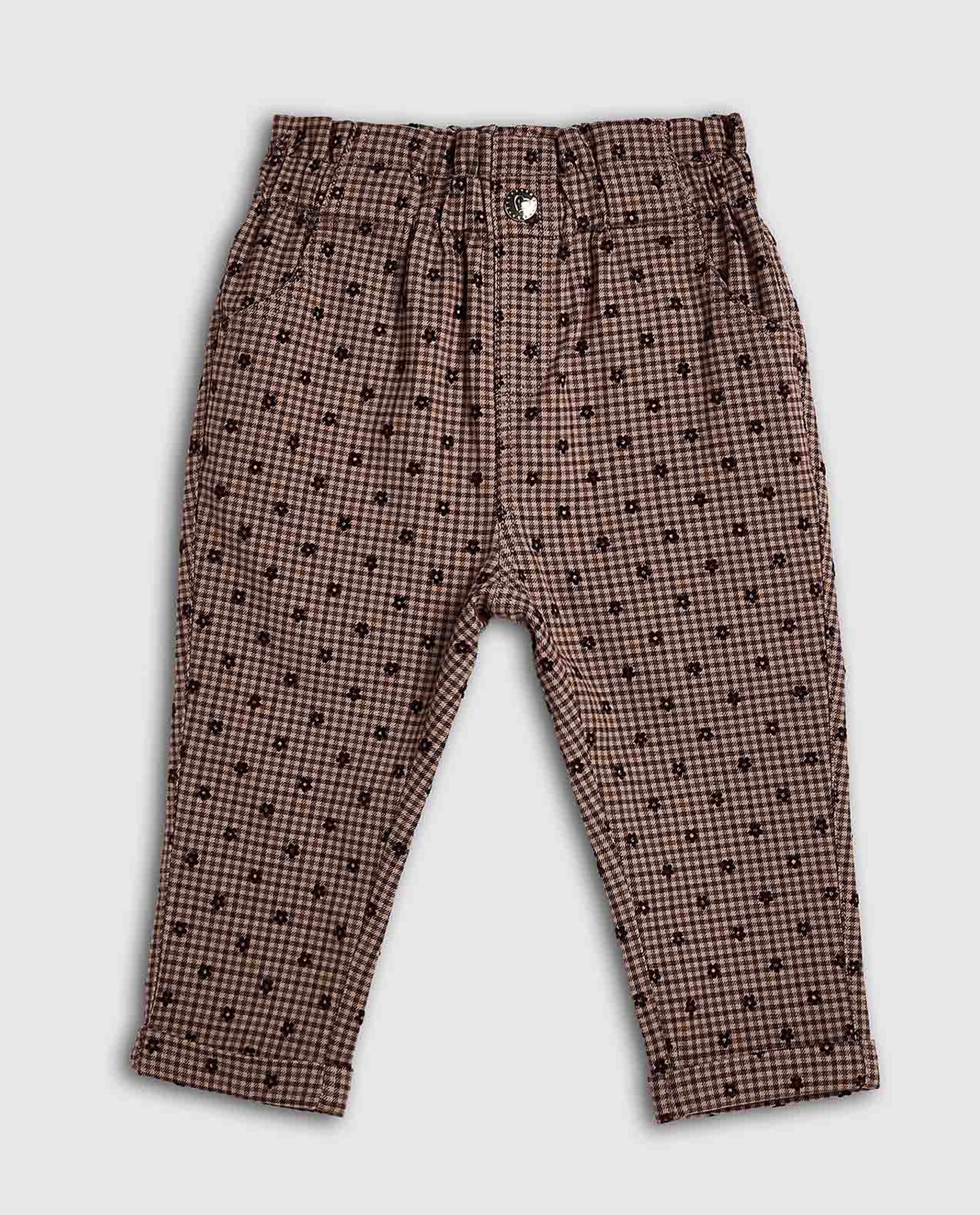 Patterned Pants with Button Closure