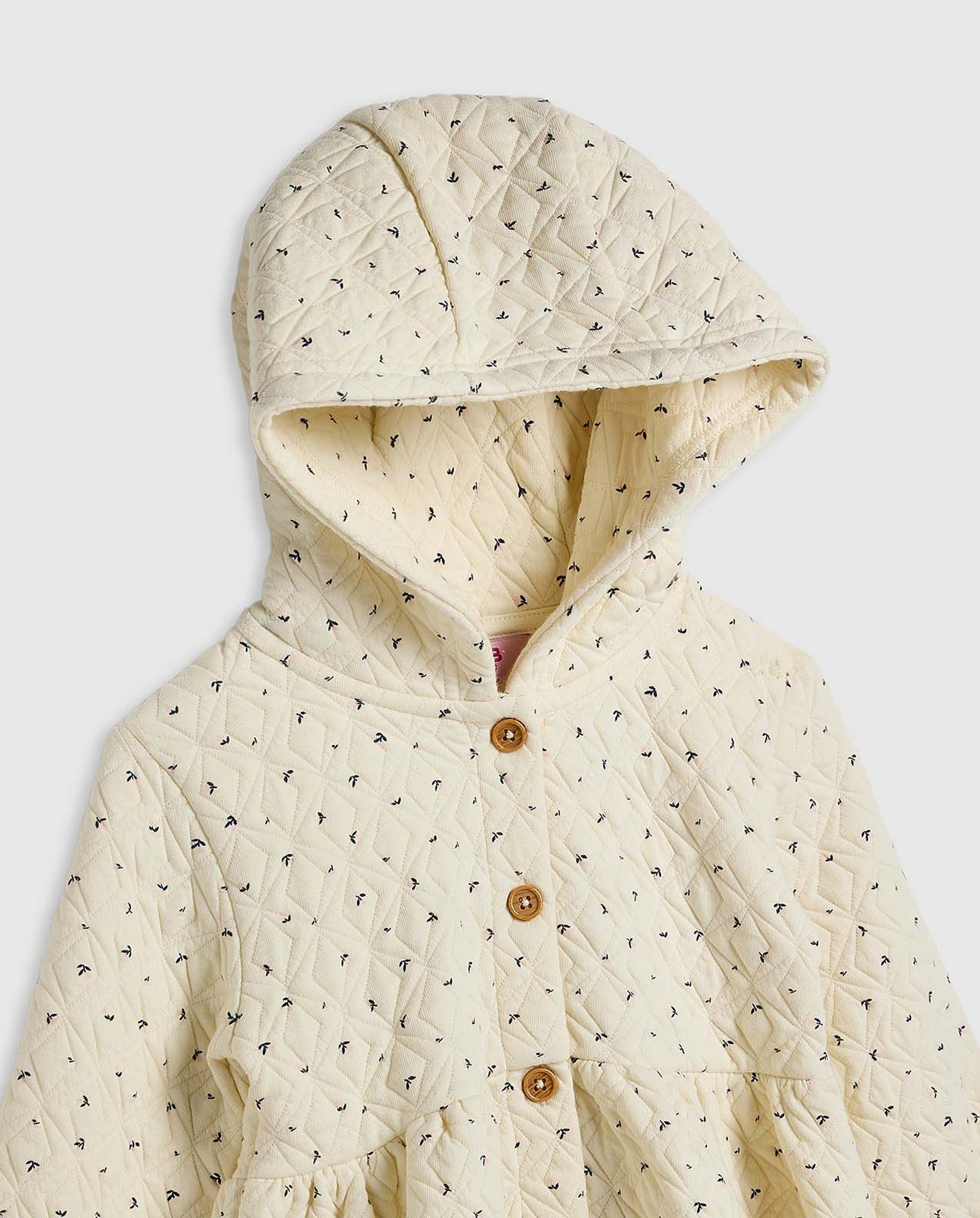 Quilted Hooded Dress with Long Sleeves