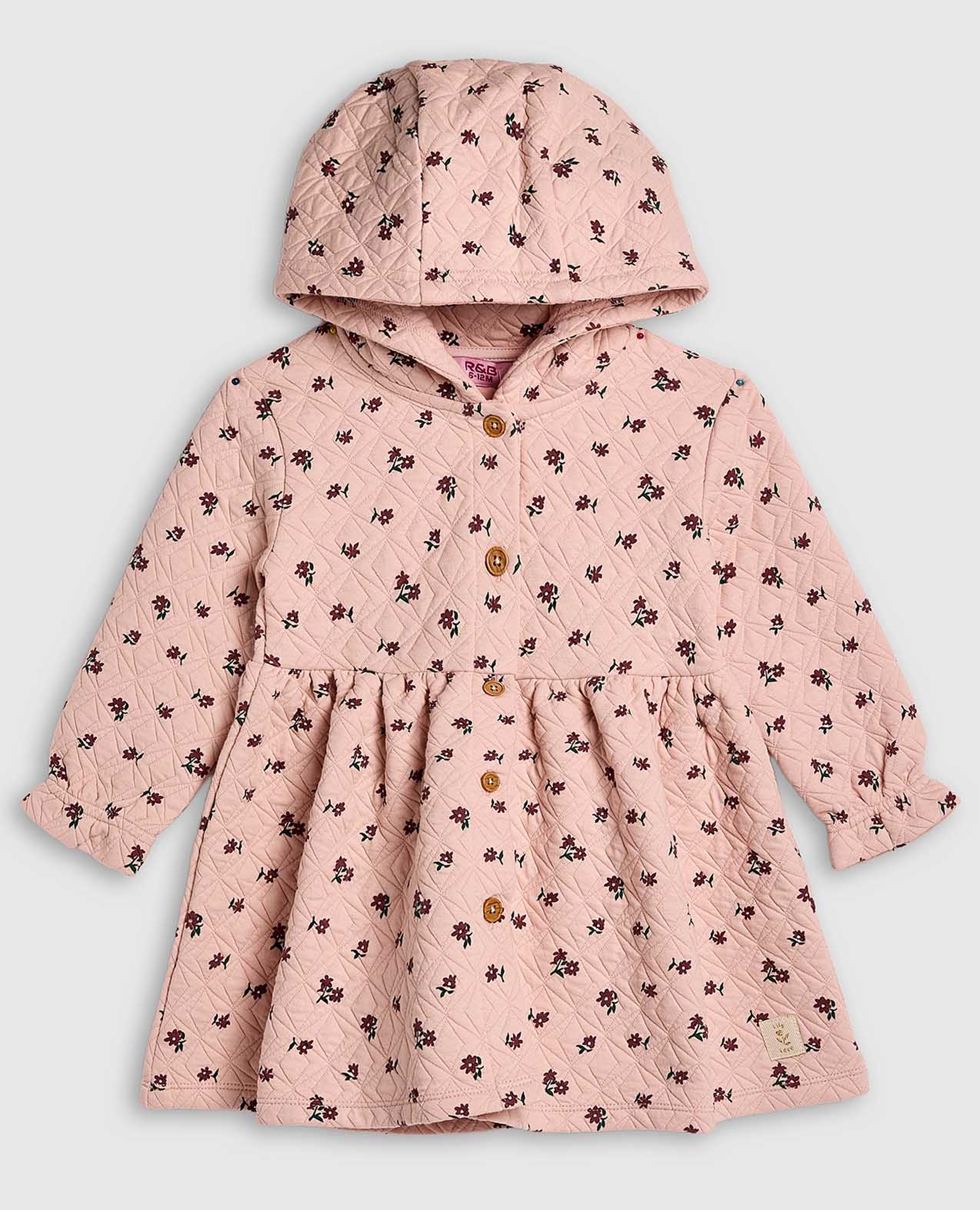 فستان بهودي وطبعة زهور وأكمام طويلة