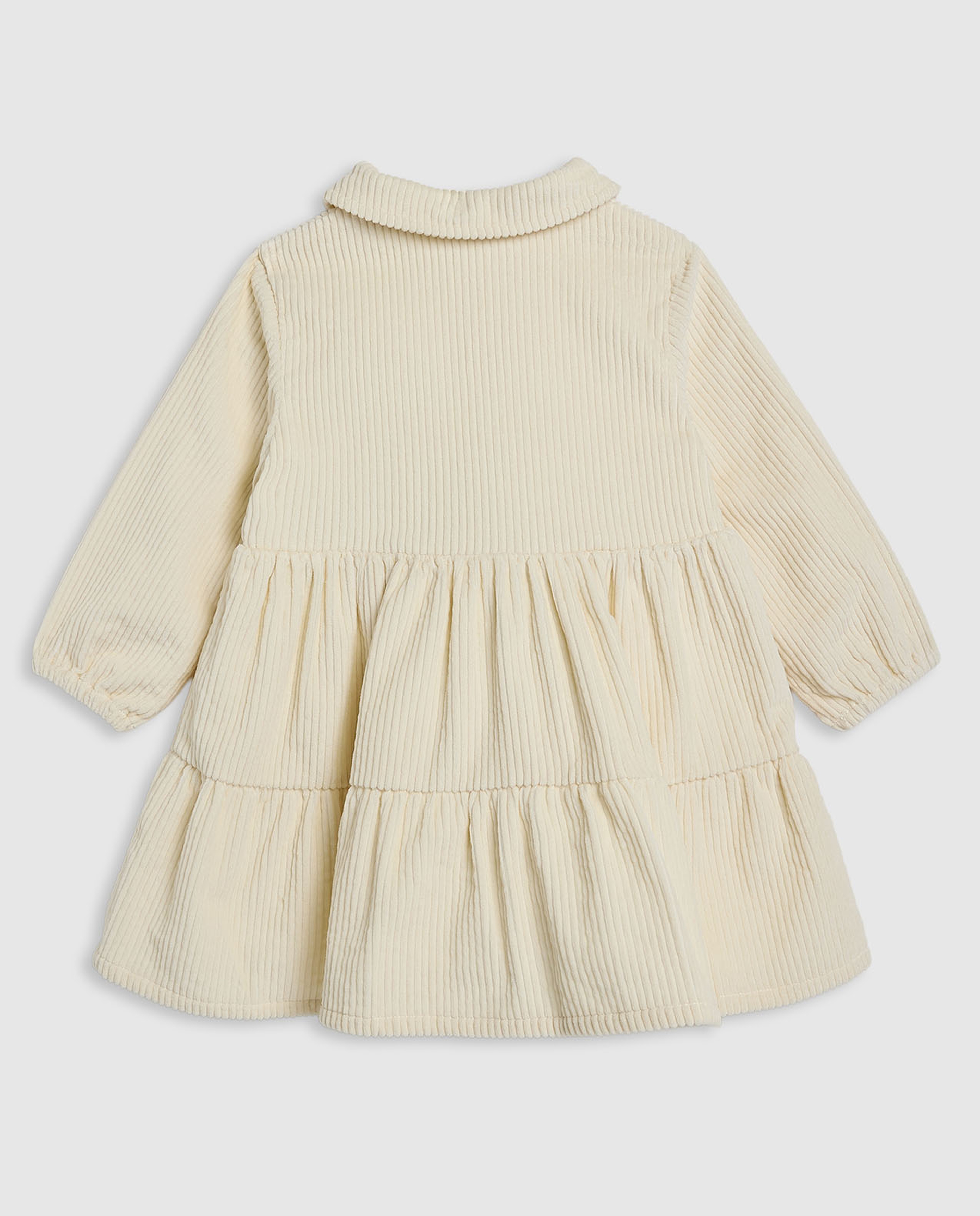 Textured Shirt Dress with Puff Sleeves