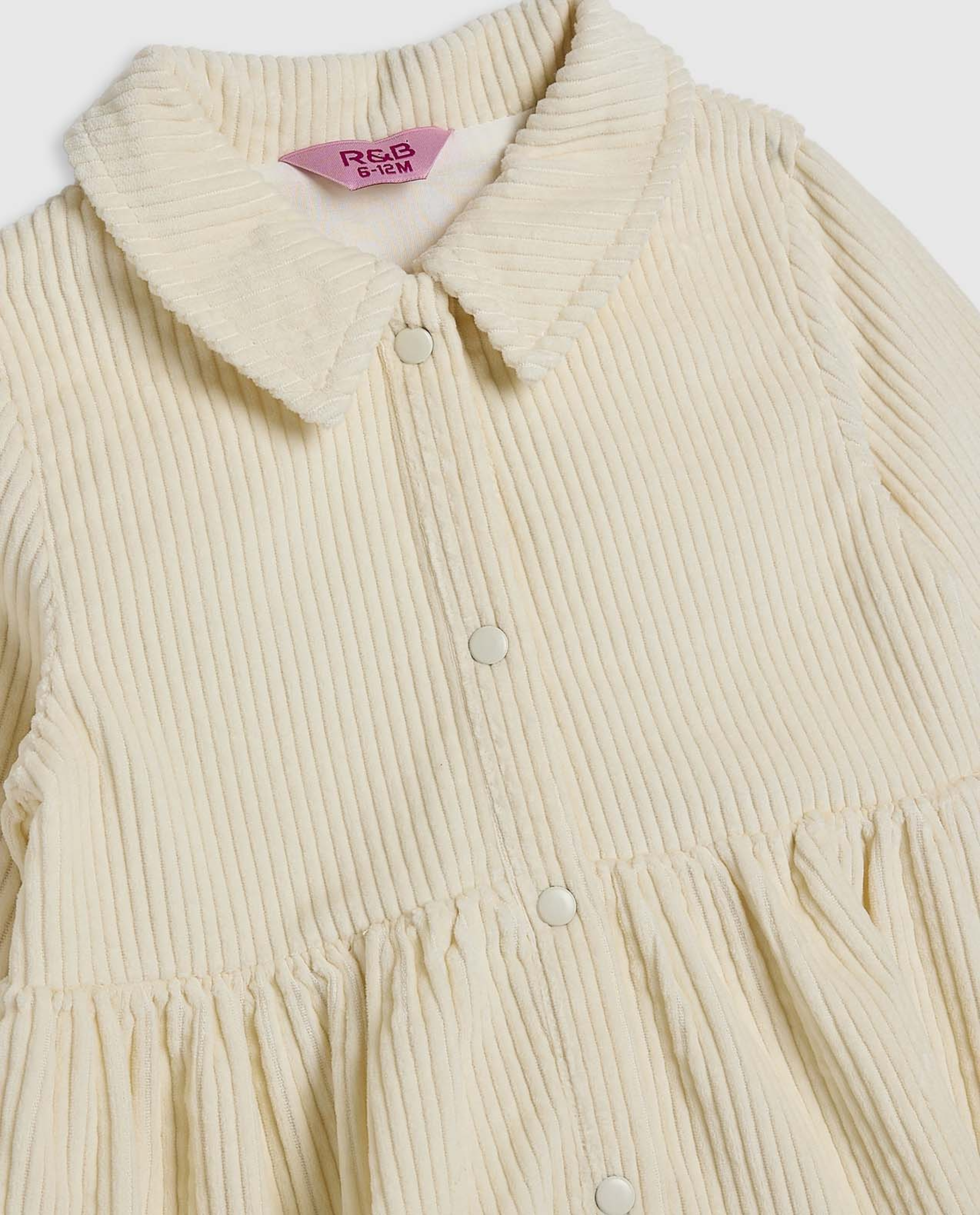 Textured Shirt Dress with Puff Sleeves