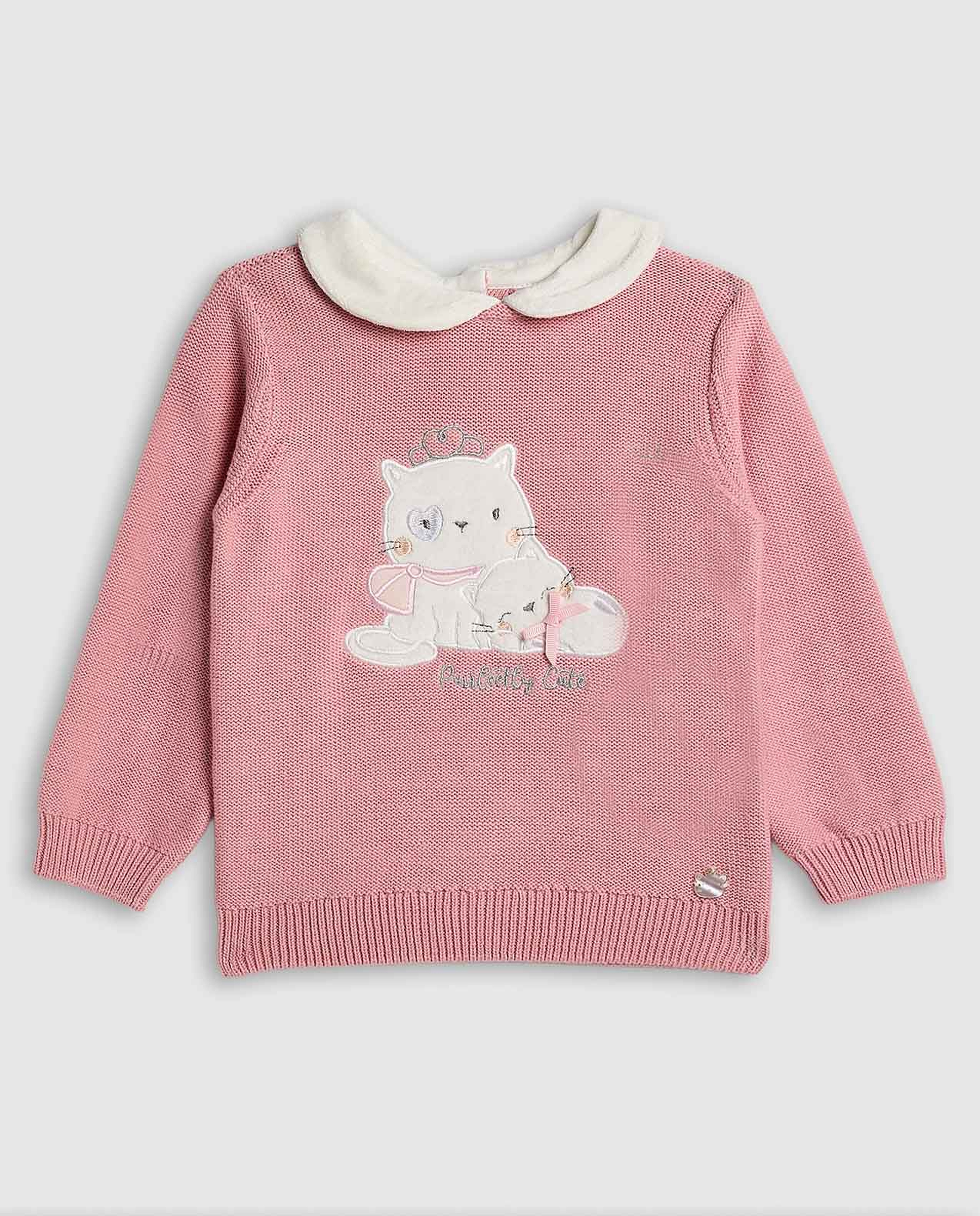 Appliqued Collared Clothing Set