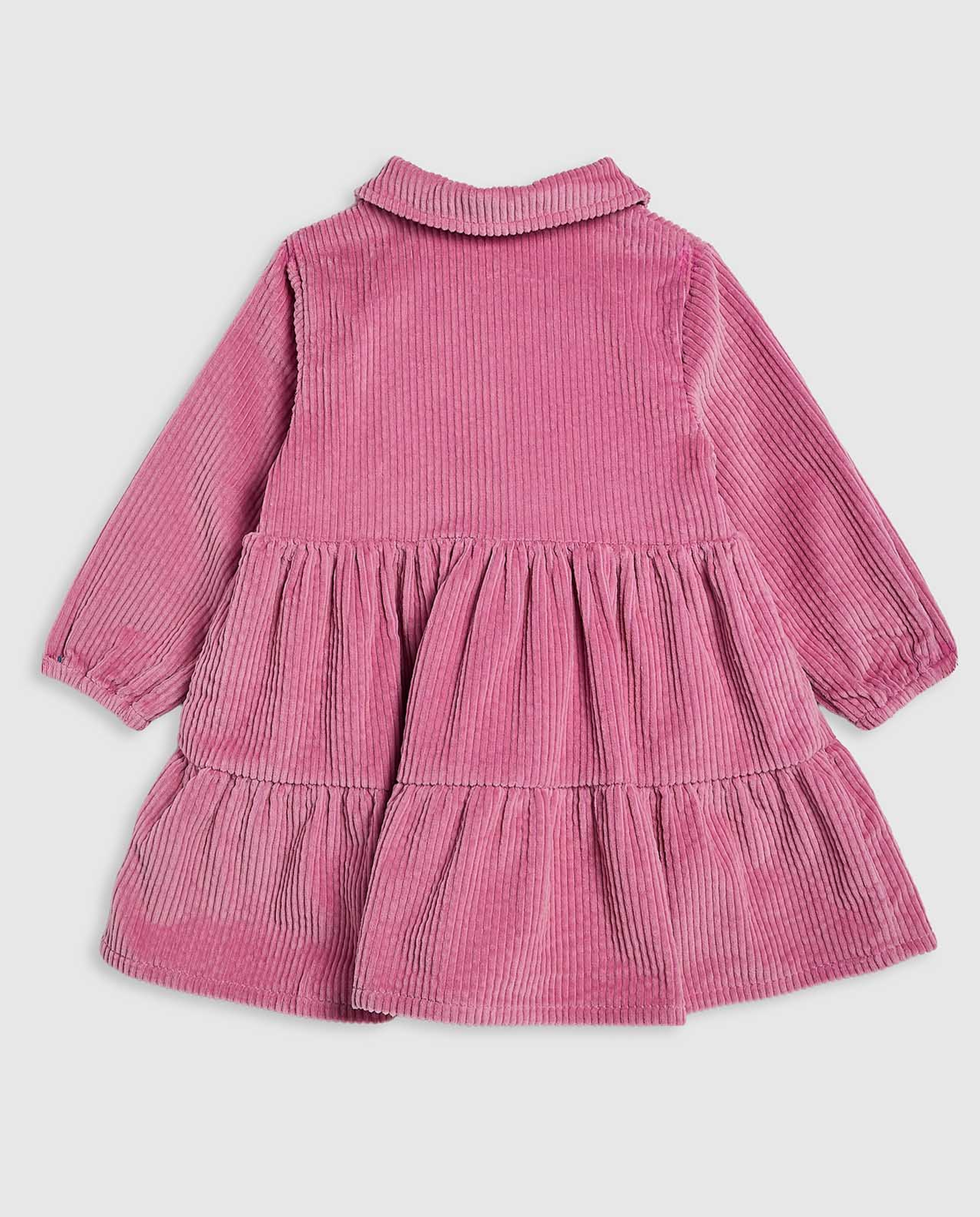 Textured Shirt Dress with Puff Sleeves