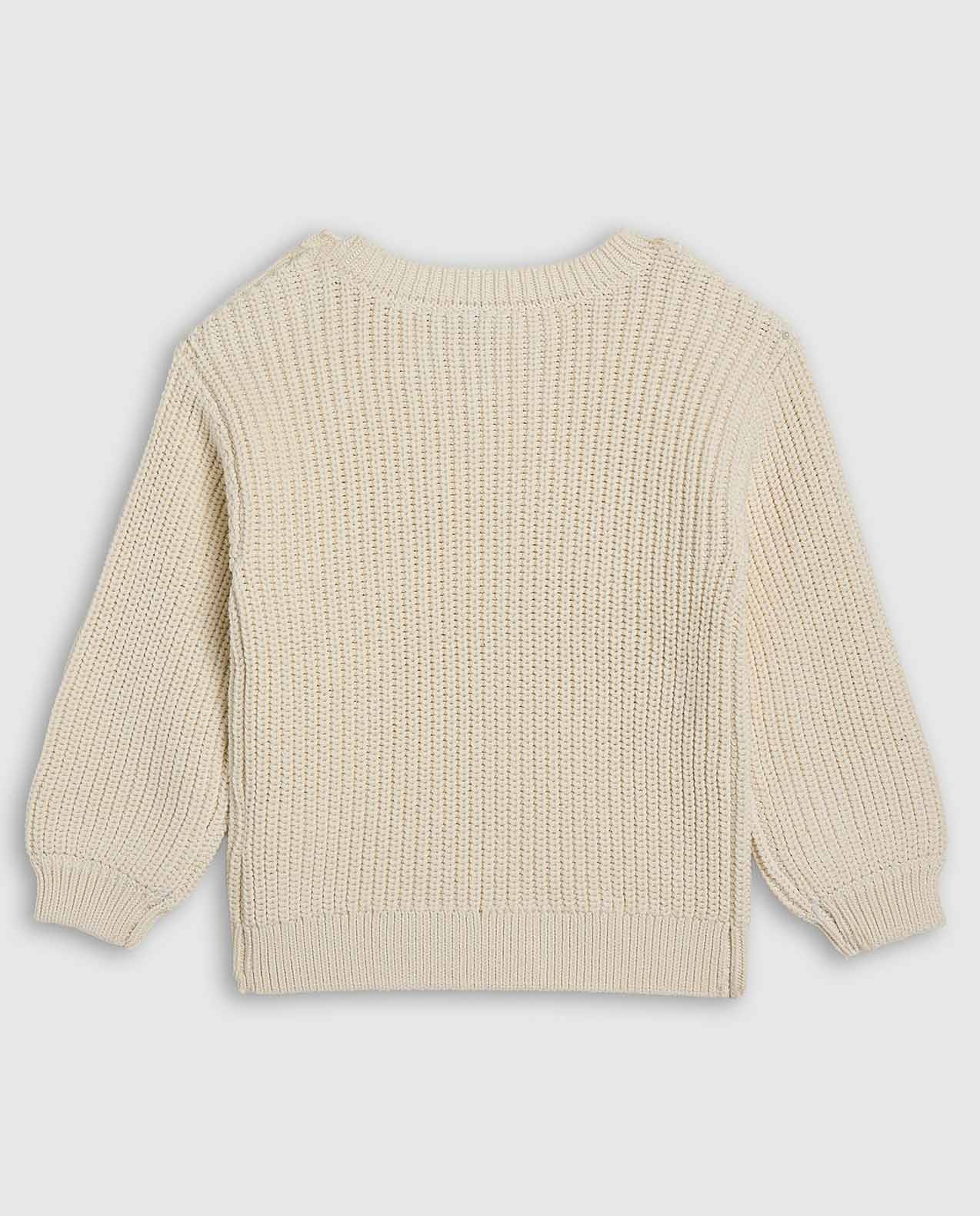 Embroidered Sweater with Crew Neck and Long Sleeves