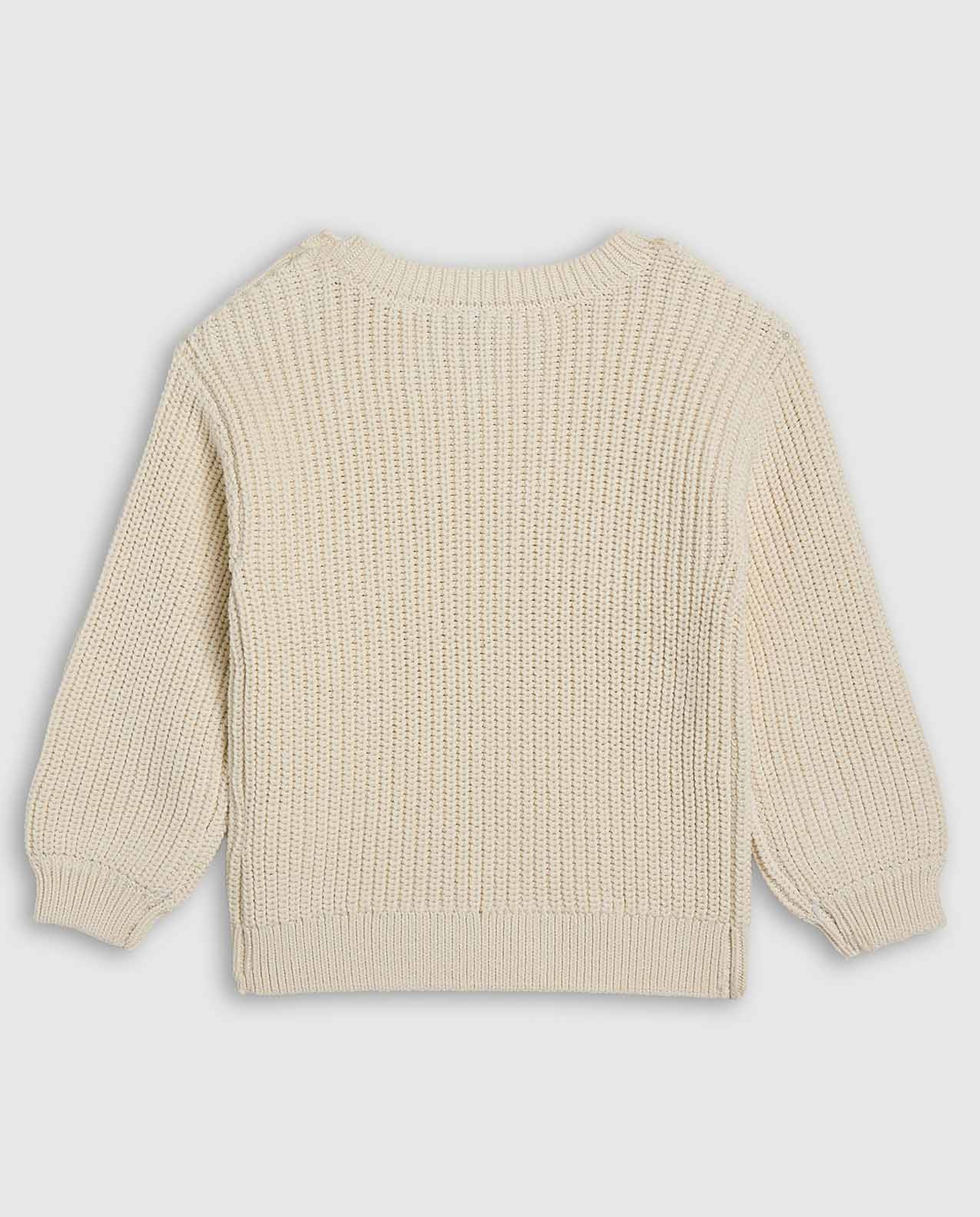 Embroidered Sweater with Crew Neck and Long Sleeves