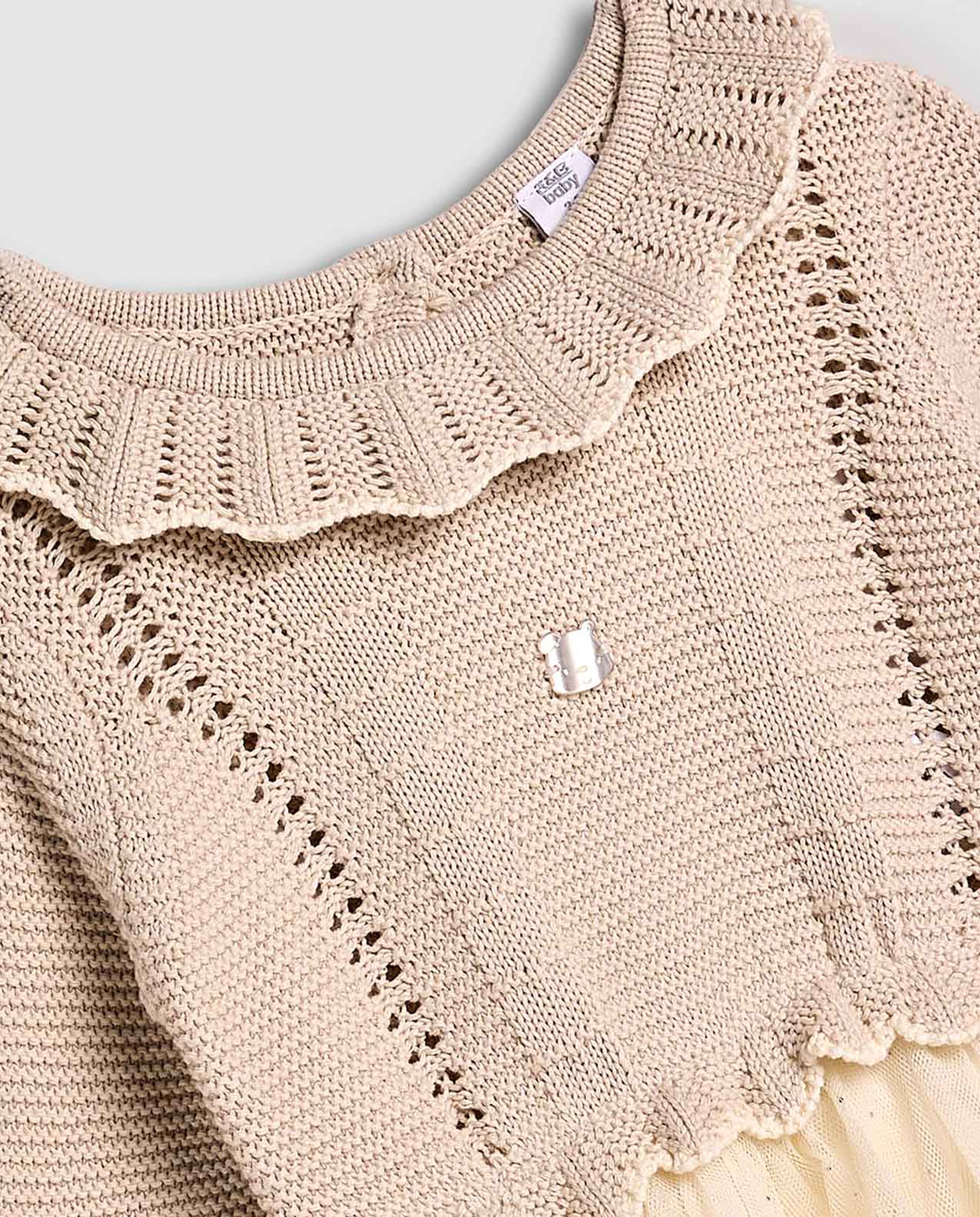 Knitted Fit and Flare Dress with Long Sleeves