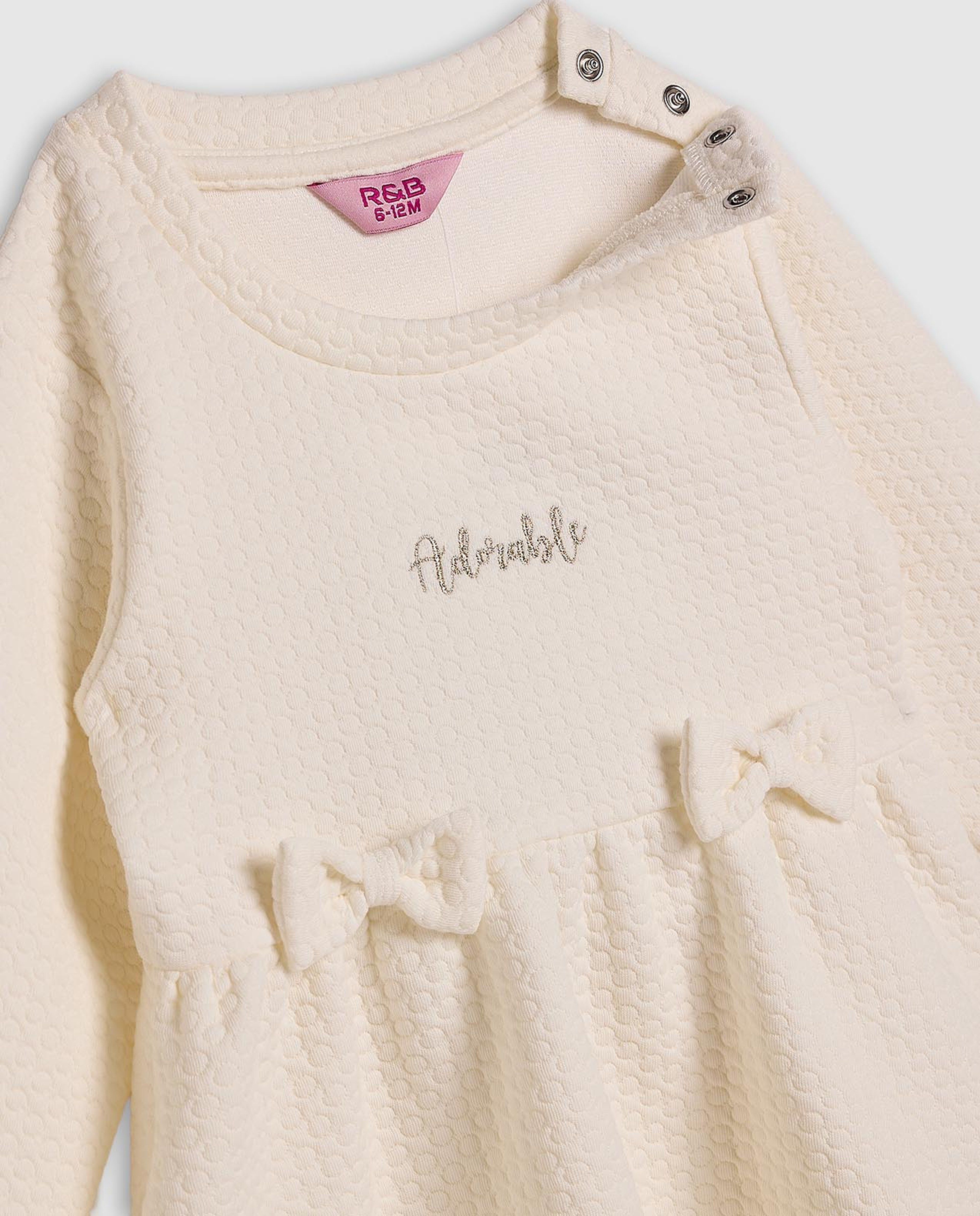 Quilted Fit and Flare Dress with Long Sleeves