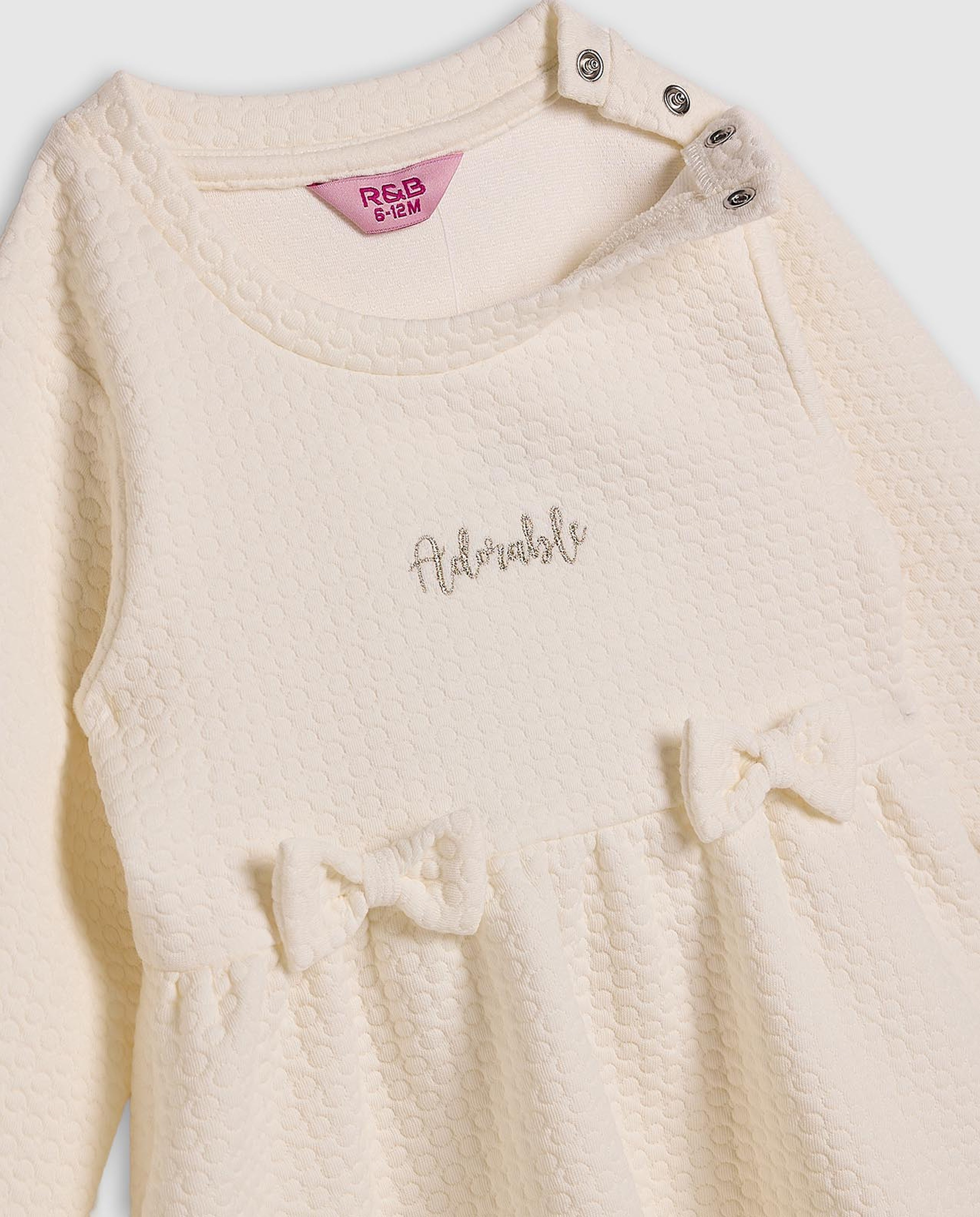 Quilted Fit and Flare Dress with Long Sleeves