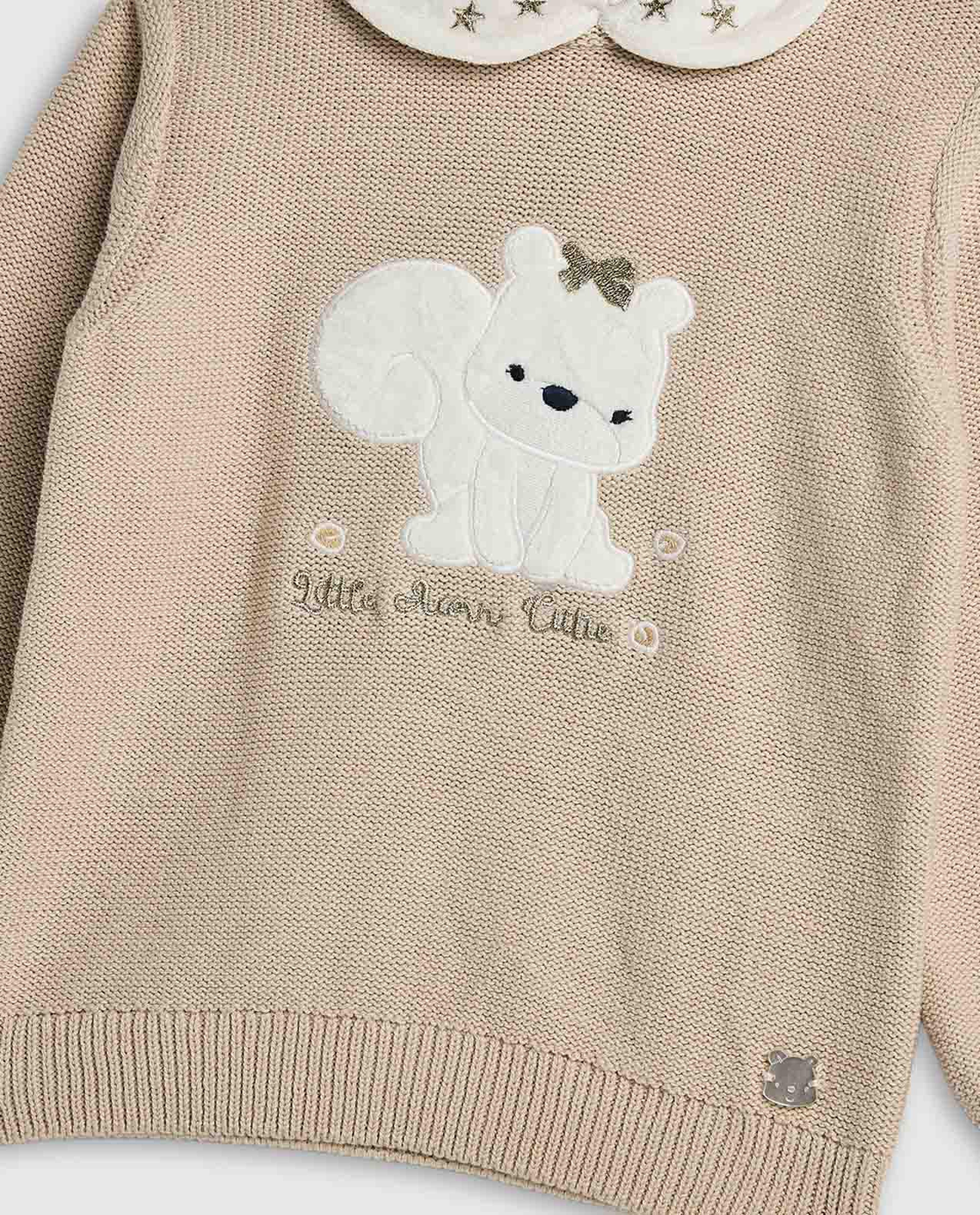 Appliqued Collared Clothing Set