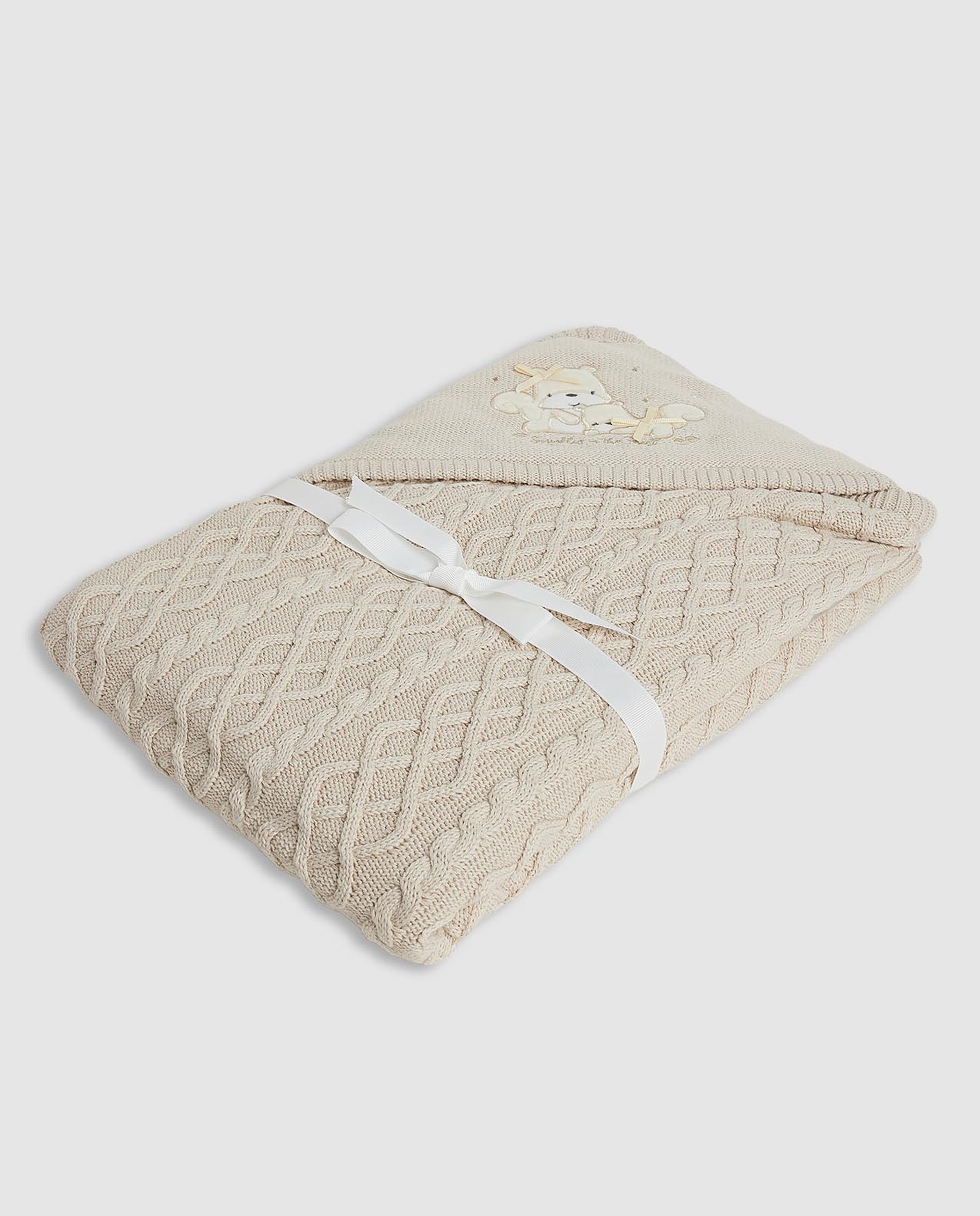 Newborn Embroidered Hooded Wrap/ Blanket