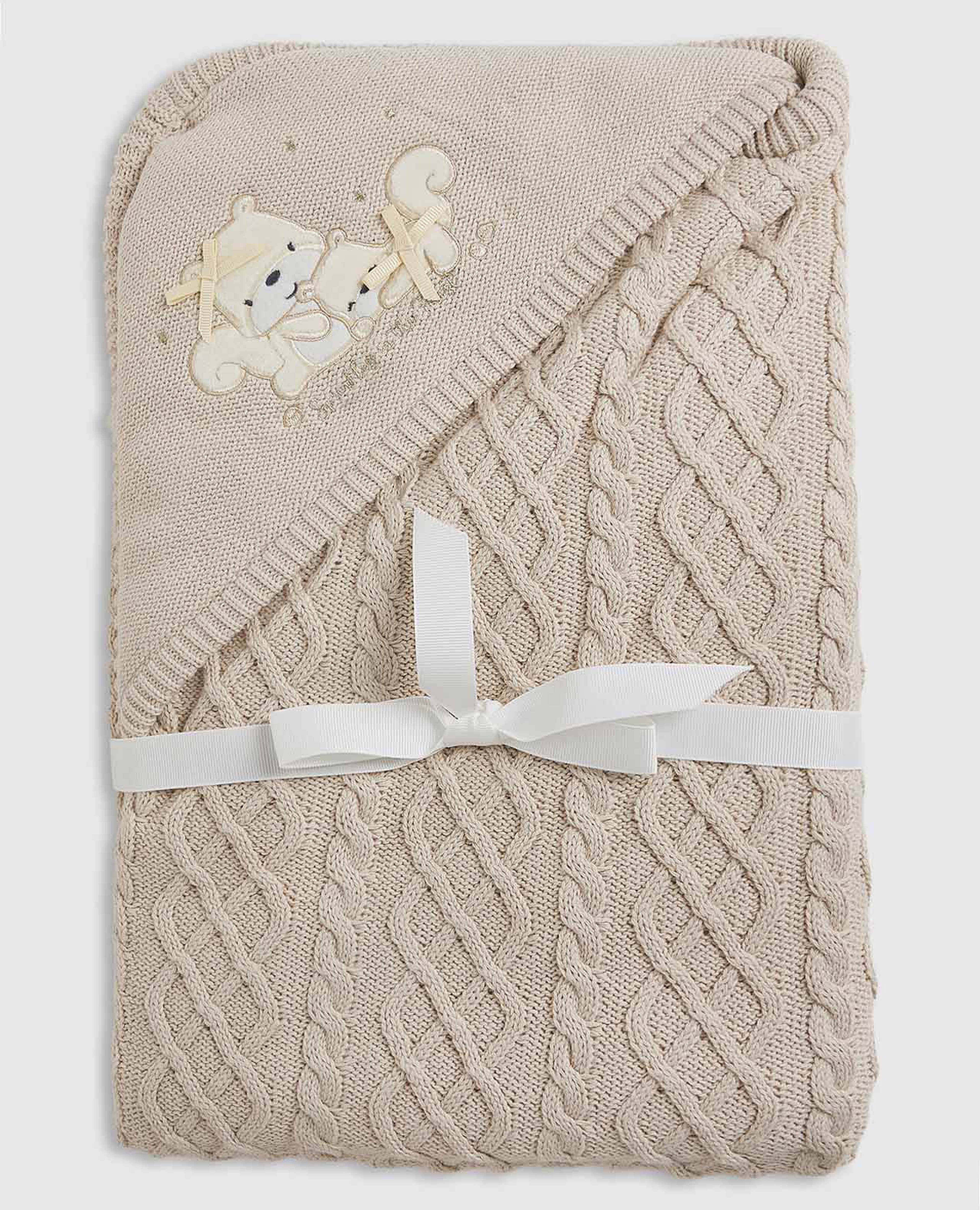 Newborn Embroidered Hooded Wrap/ Blanket
