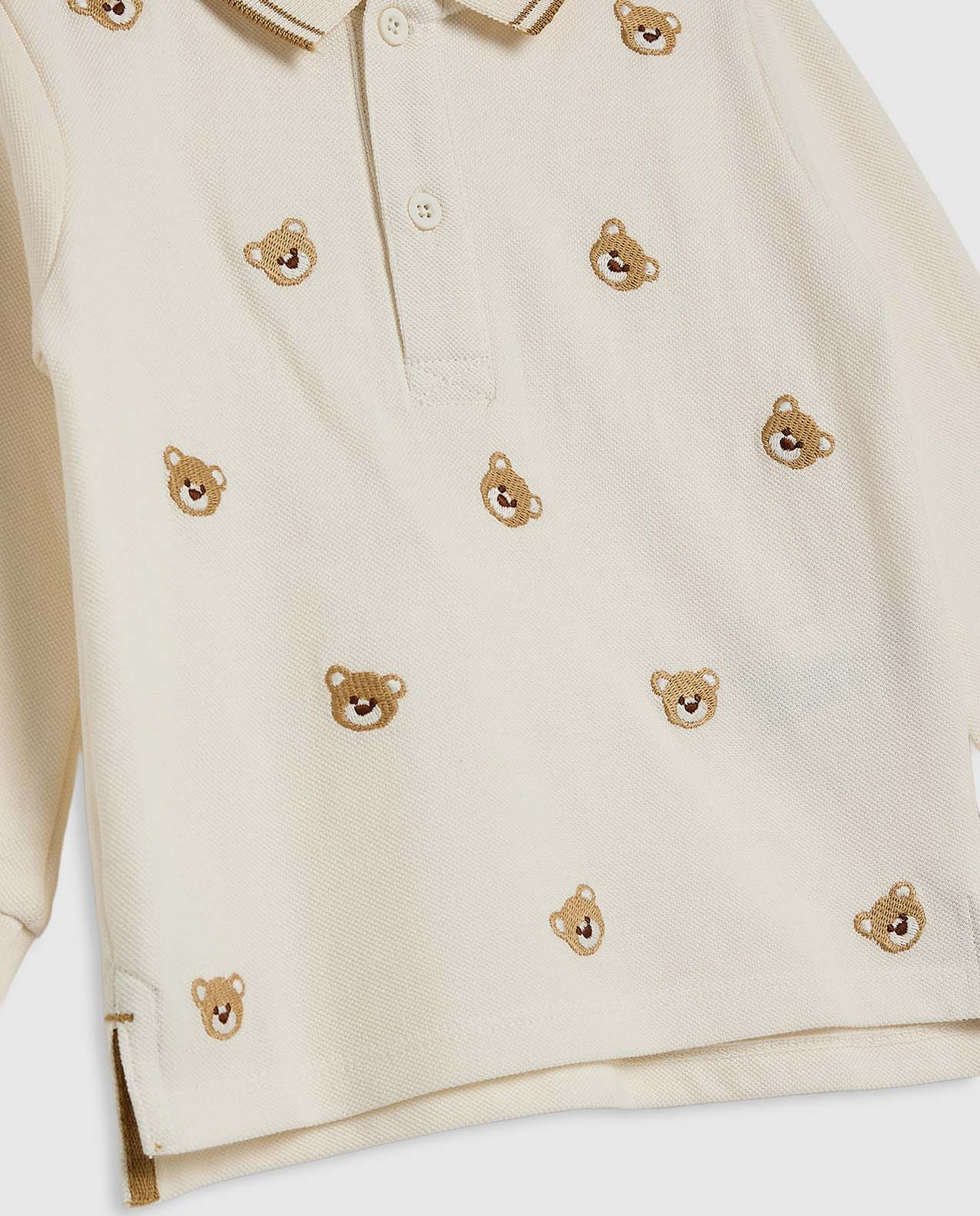 Embroidered Polo T-Shirt with Long Sleeves