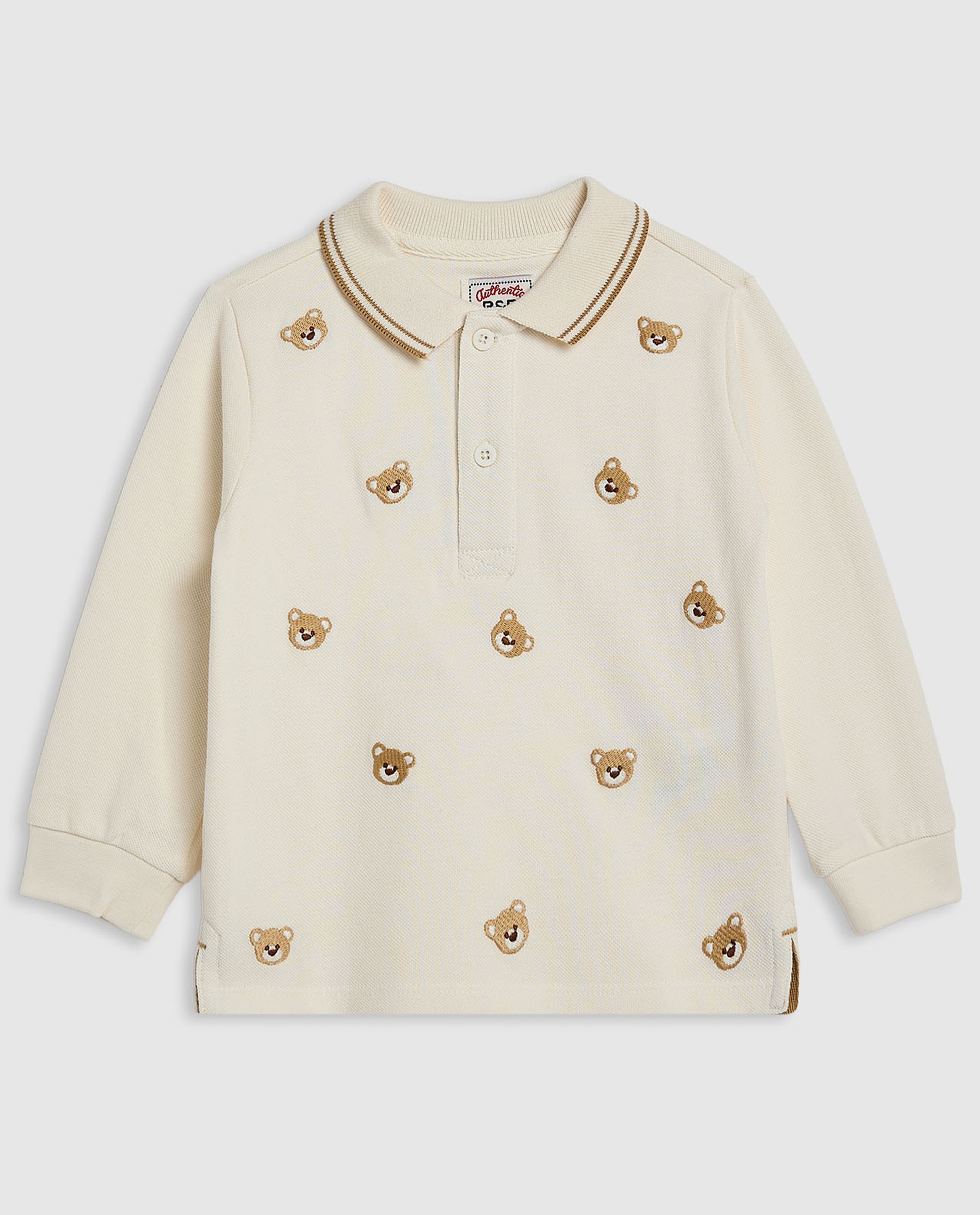 Embroidered Polo T-Shirt with Long Sleeves