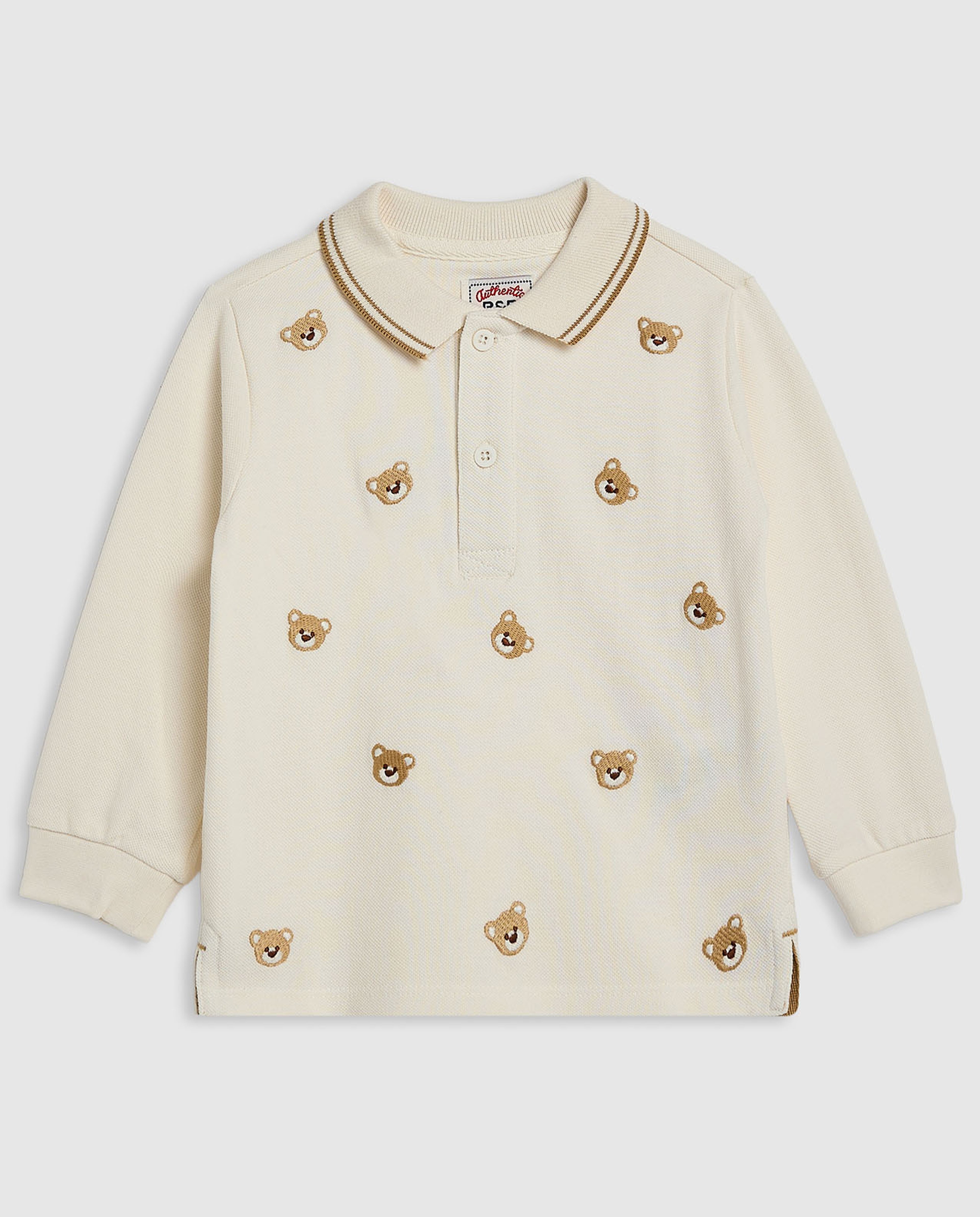 Embroidered Polo T-Shirt with Long Sleeves