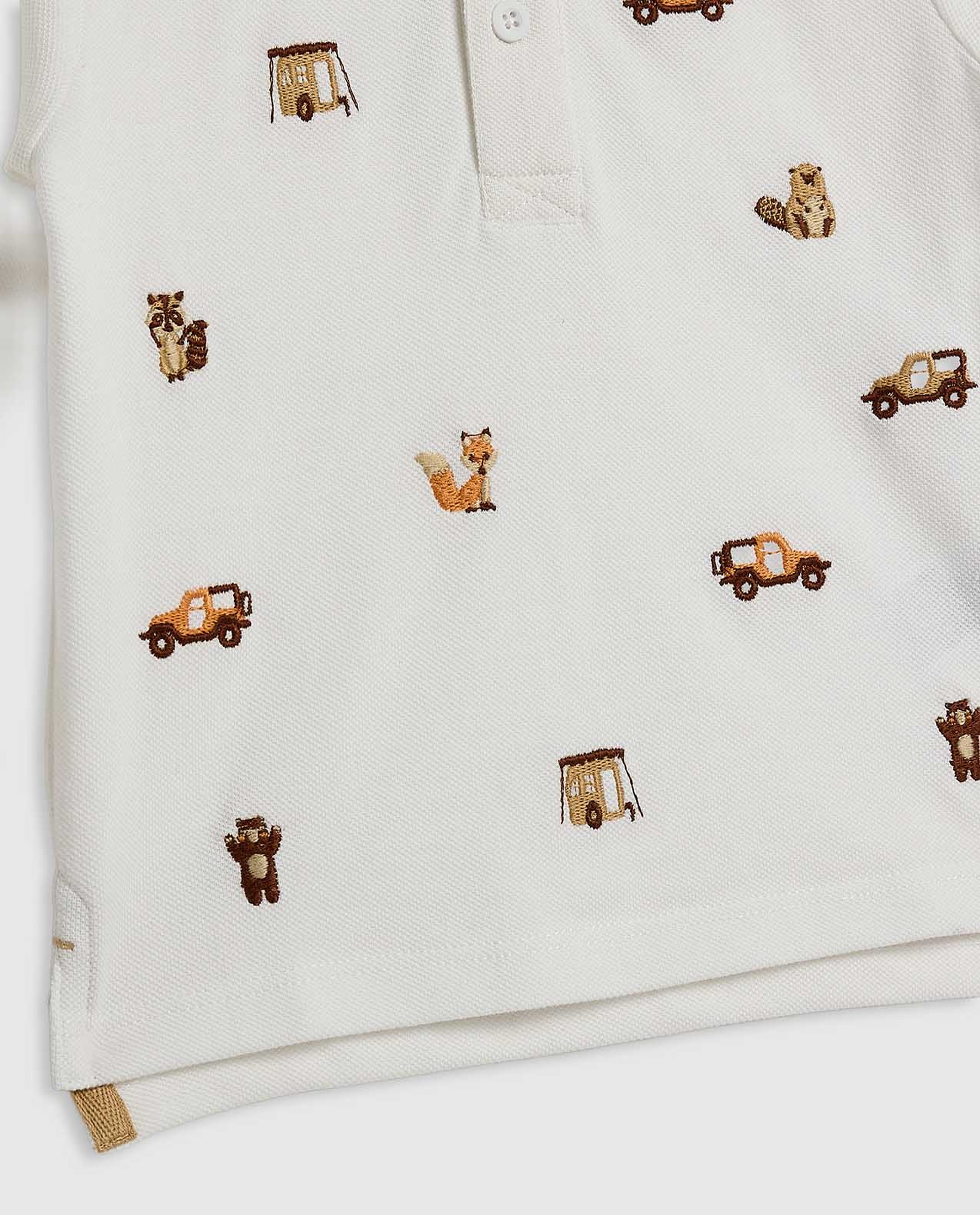 Embroidered Polo T-Shirt with Long Sleeves