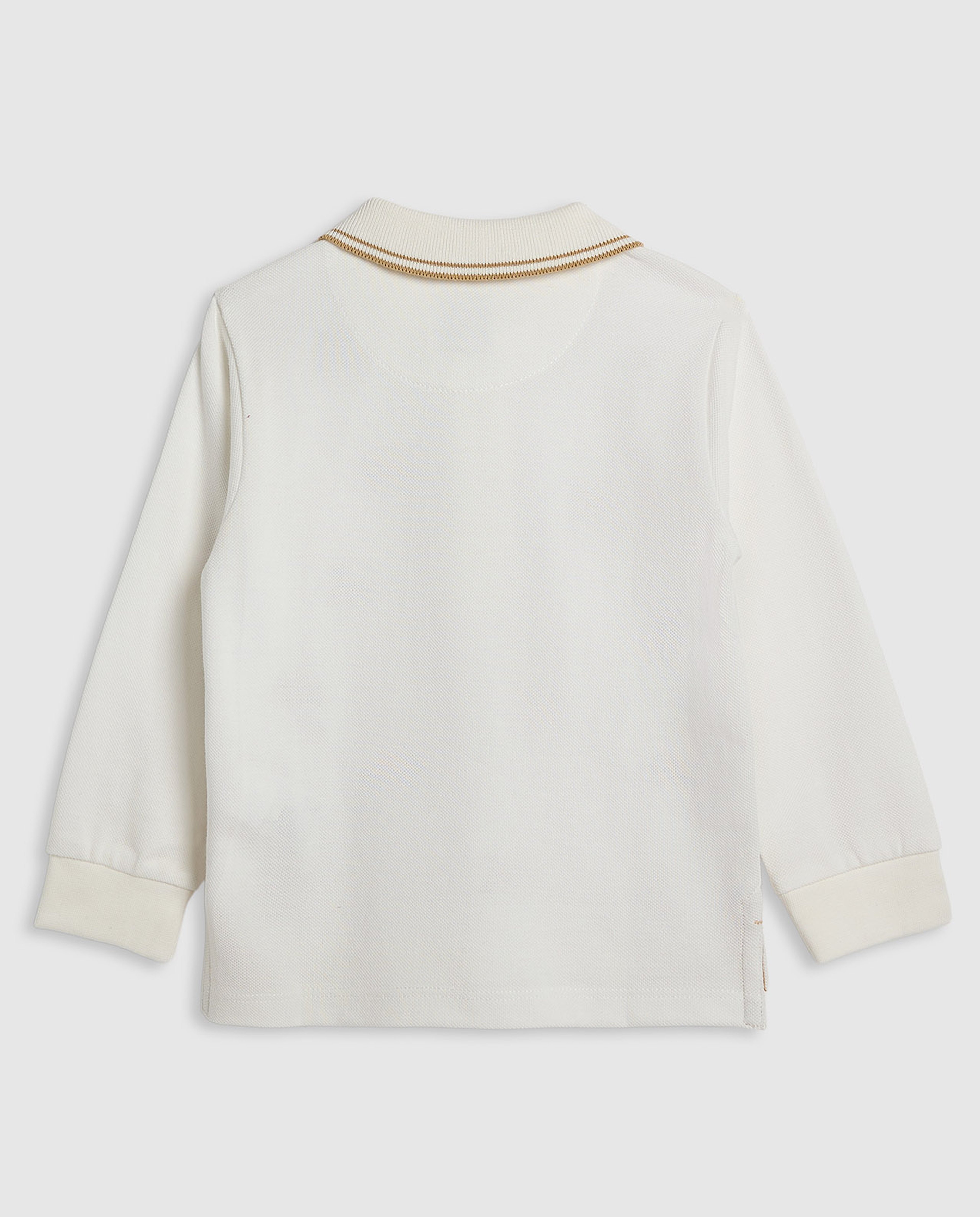 Embroidered Polo T-Shirt with Long Sleeves