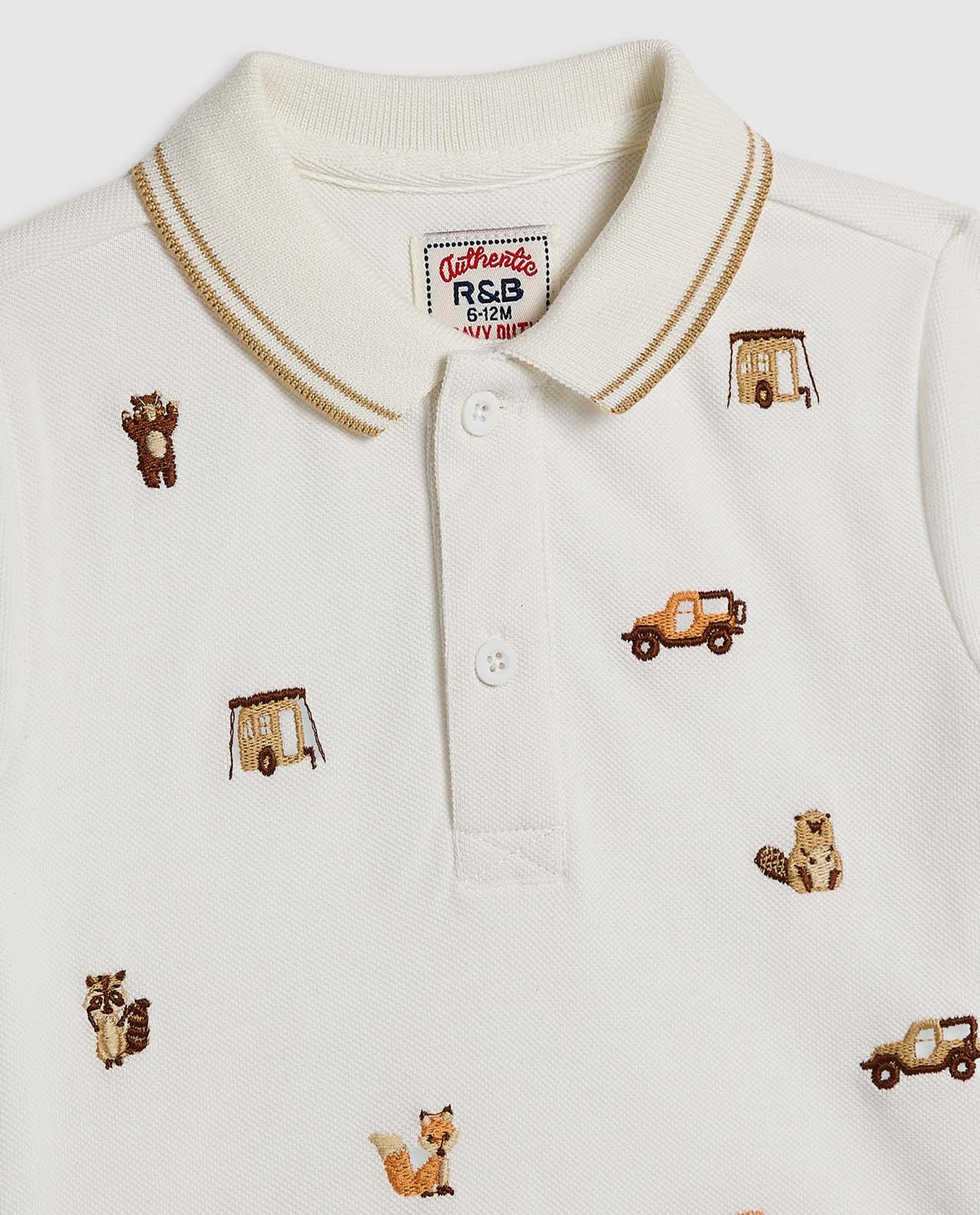 Embroidered Polo T-Shirt with Long Sleeves