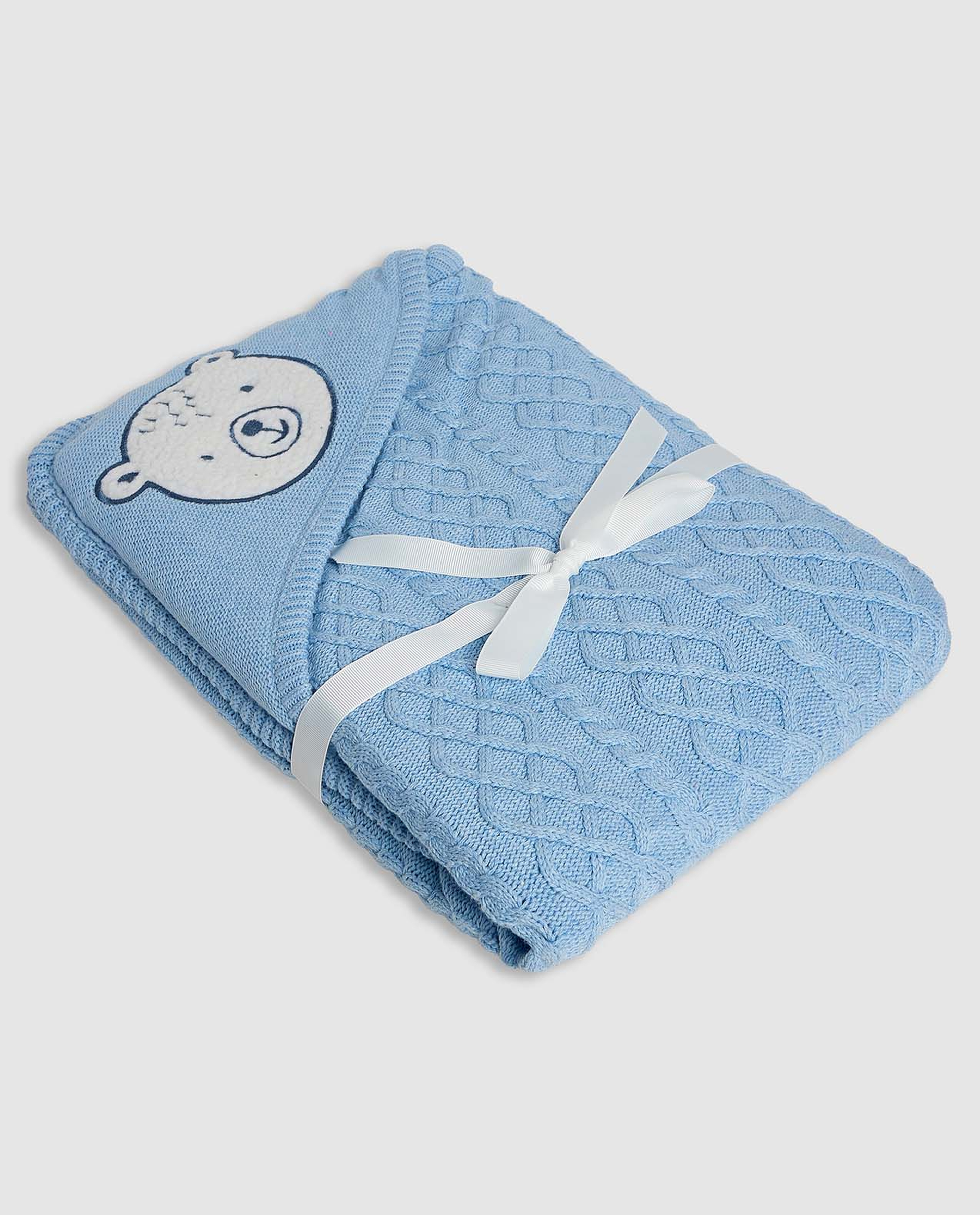 Newborn Embroidered Hooded Wrap/ Blanket