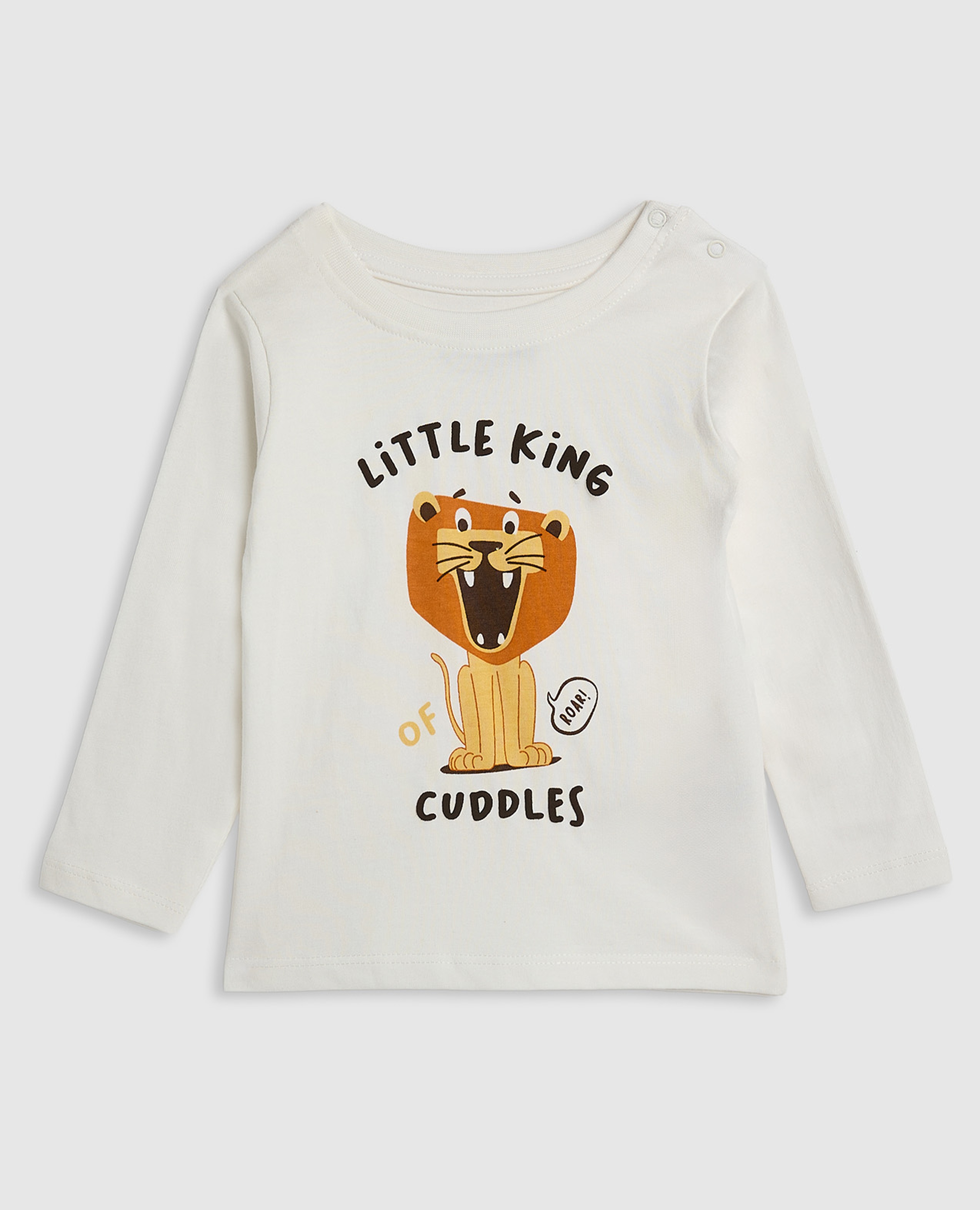 Graphic Print T-Shirt with Crew Neck and Long Sleeves