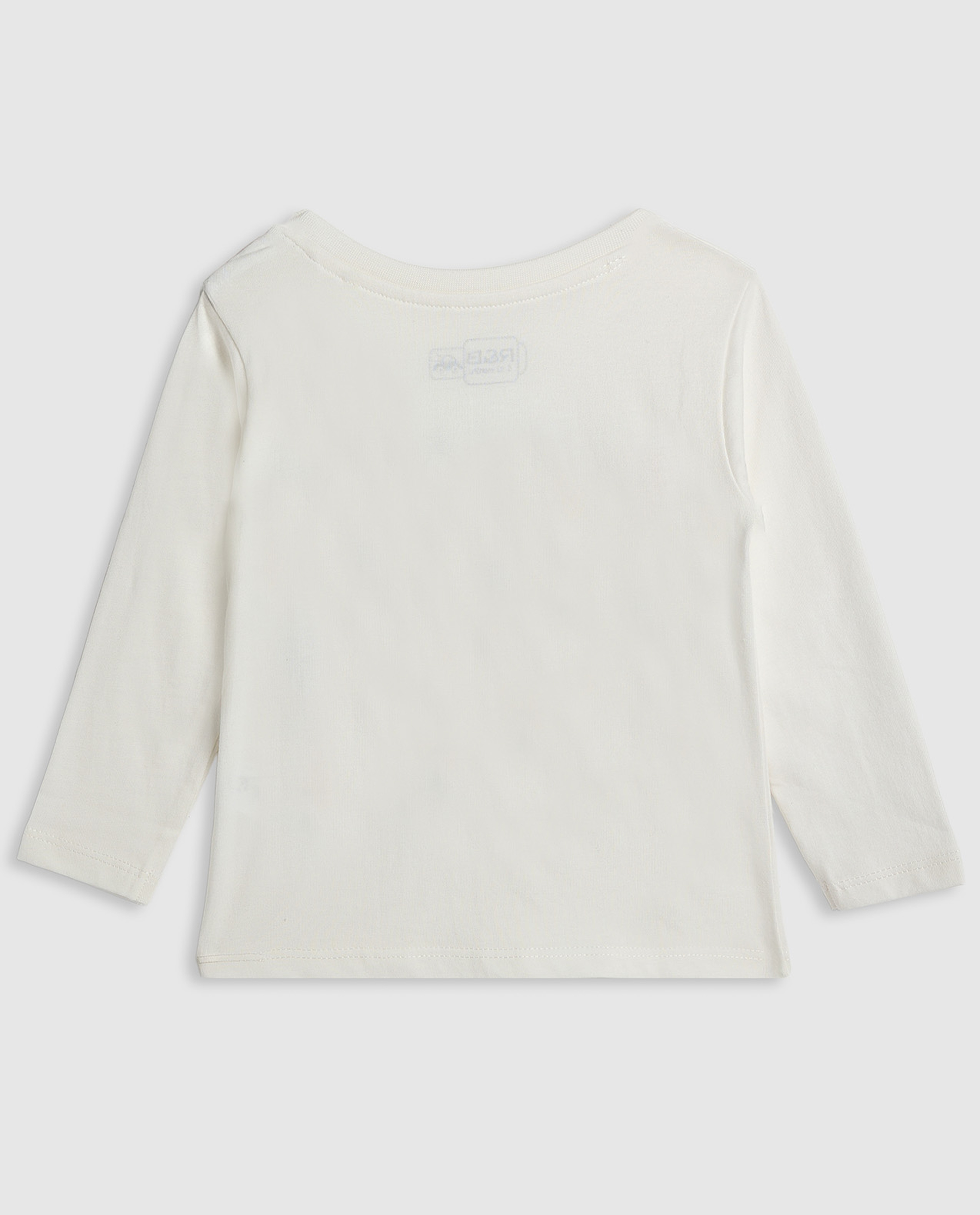 Graphic Print T-Shirt with Crew Neck and Long Sleeves