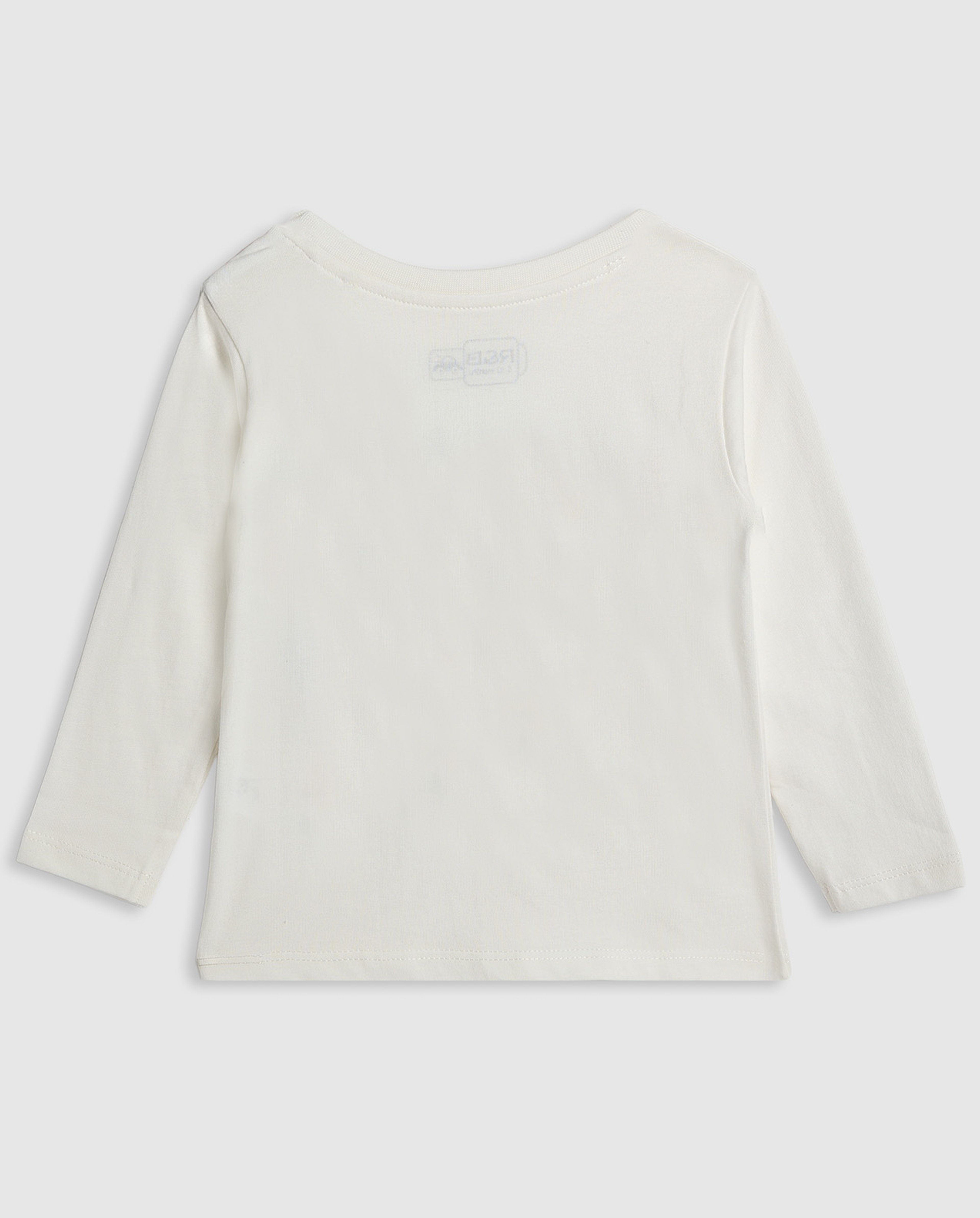 Graphic Print T-Shirt with Crew Neck and Long Sleeves