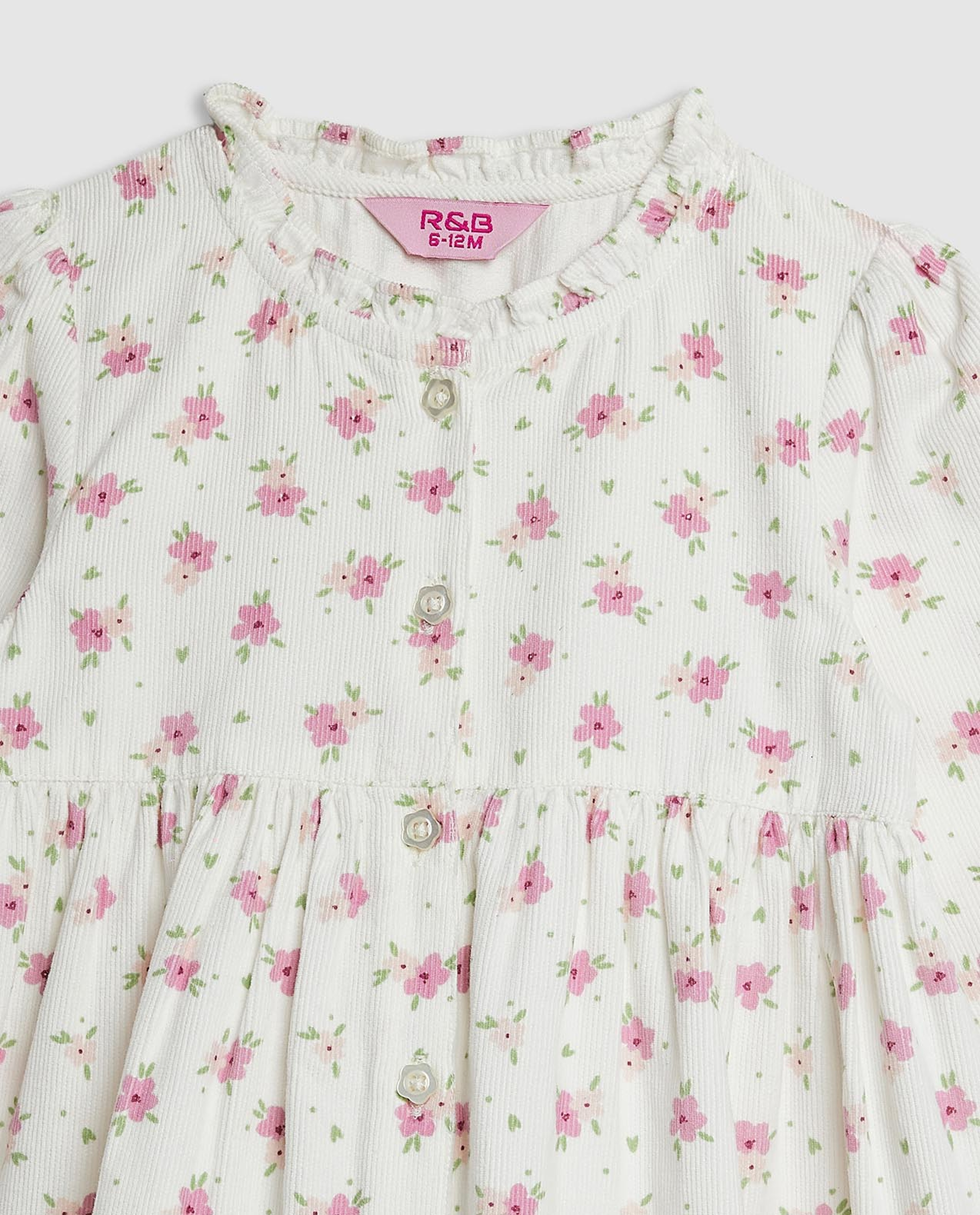 Floral Print Fit and Flare Dress with Long Sleeves