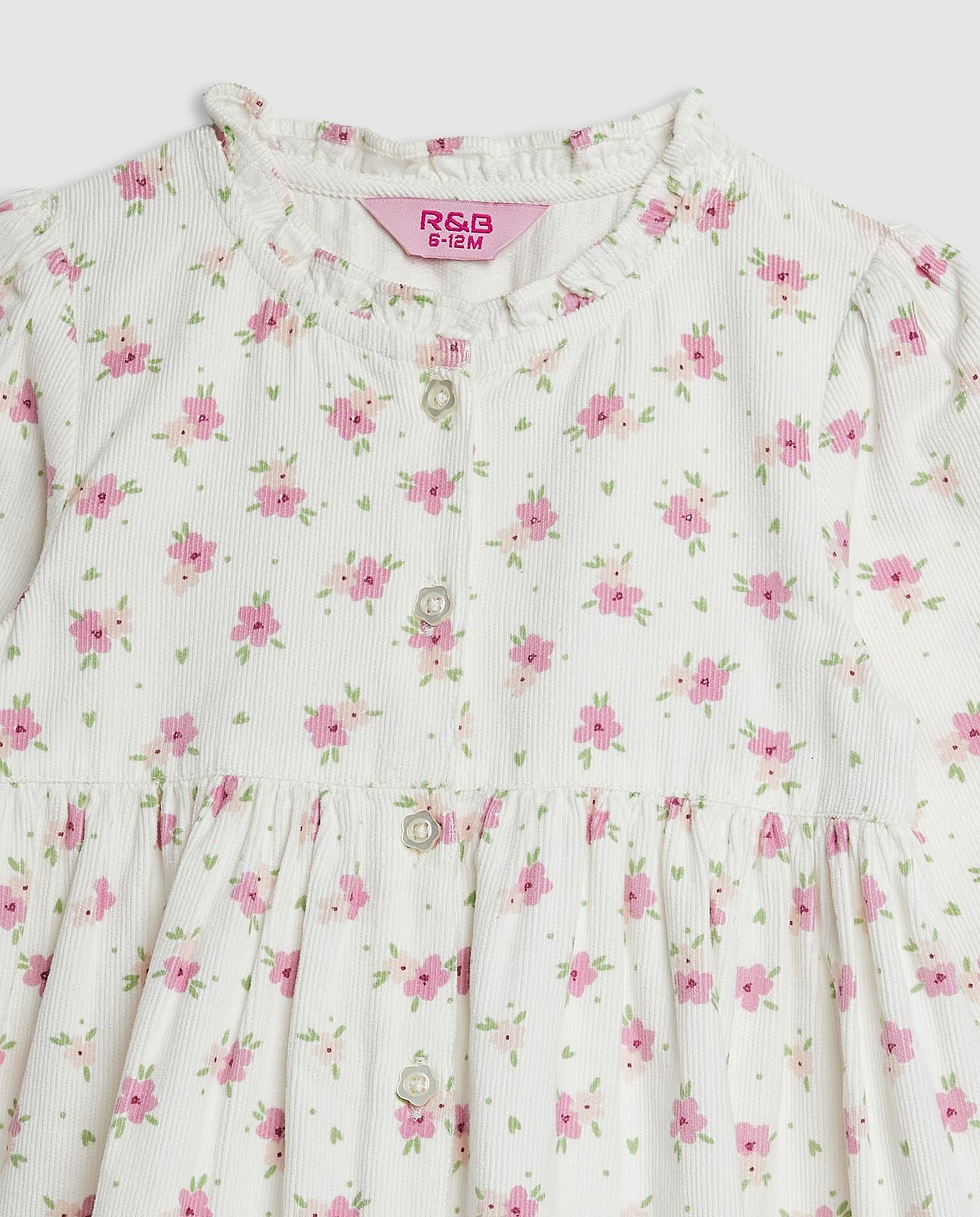 Floral Print Fit and Flare Dress with Long Sleeves