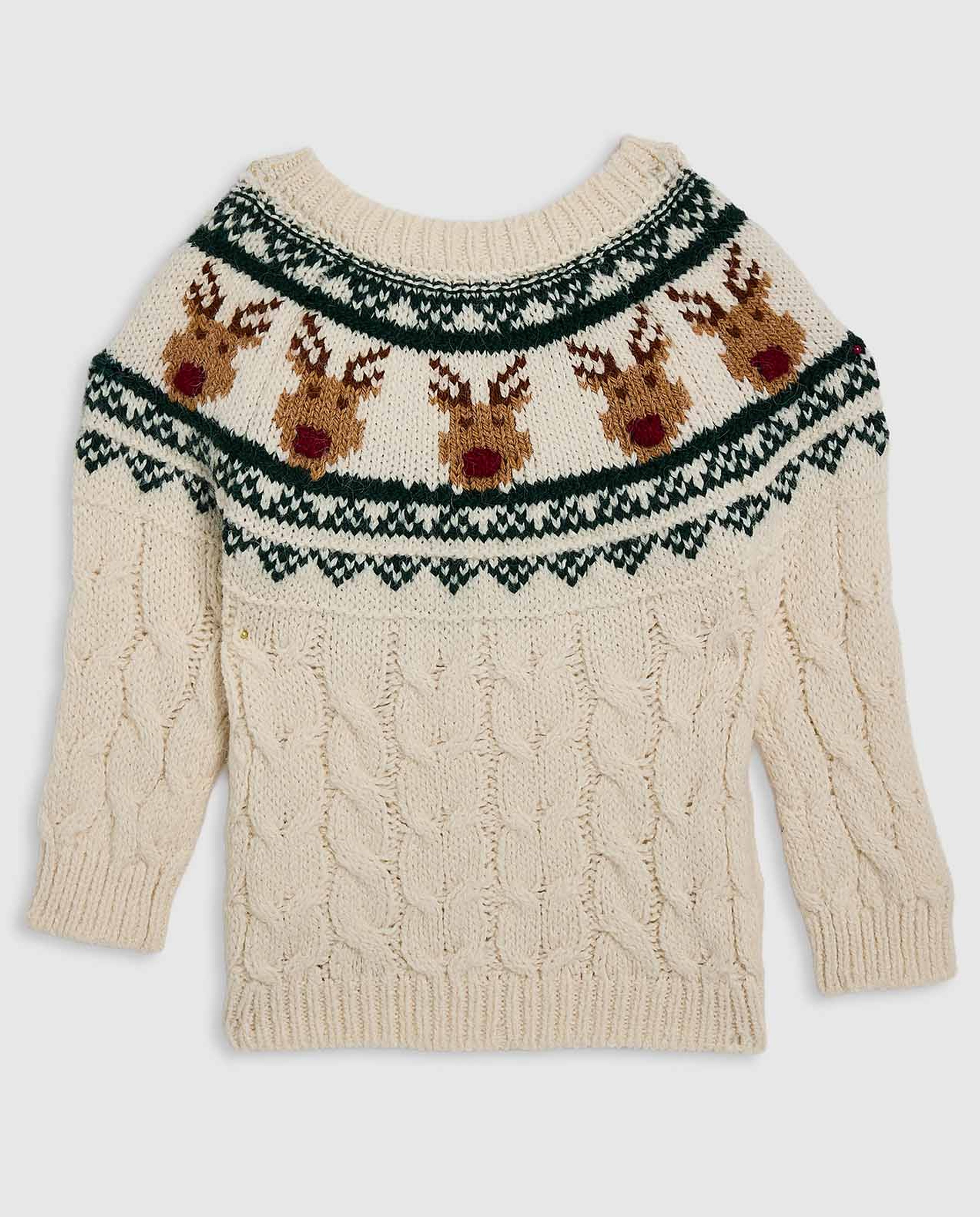 Patterned Sweater with Crew Neck and Long Sleeves