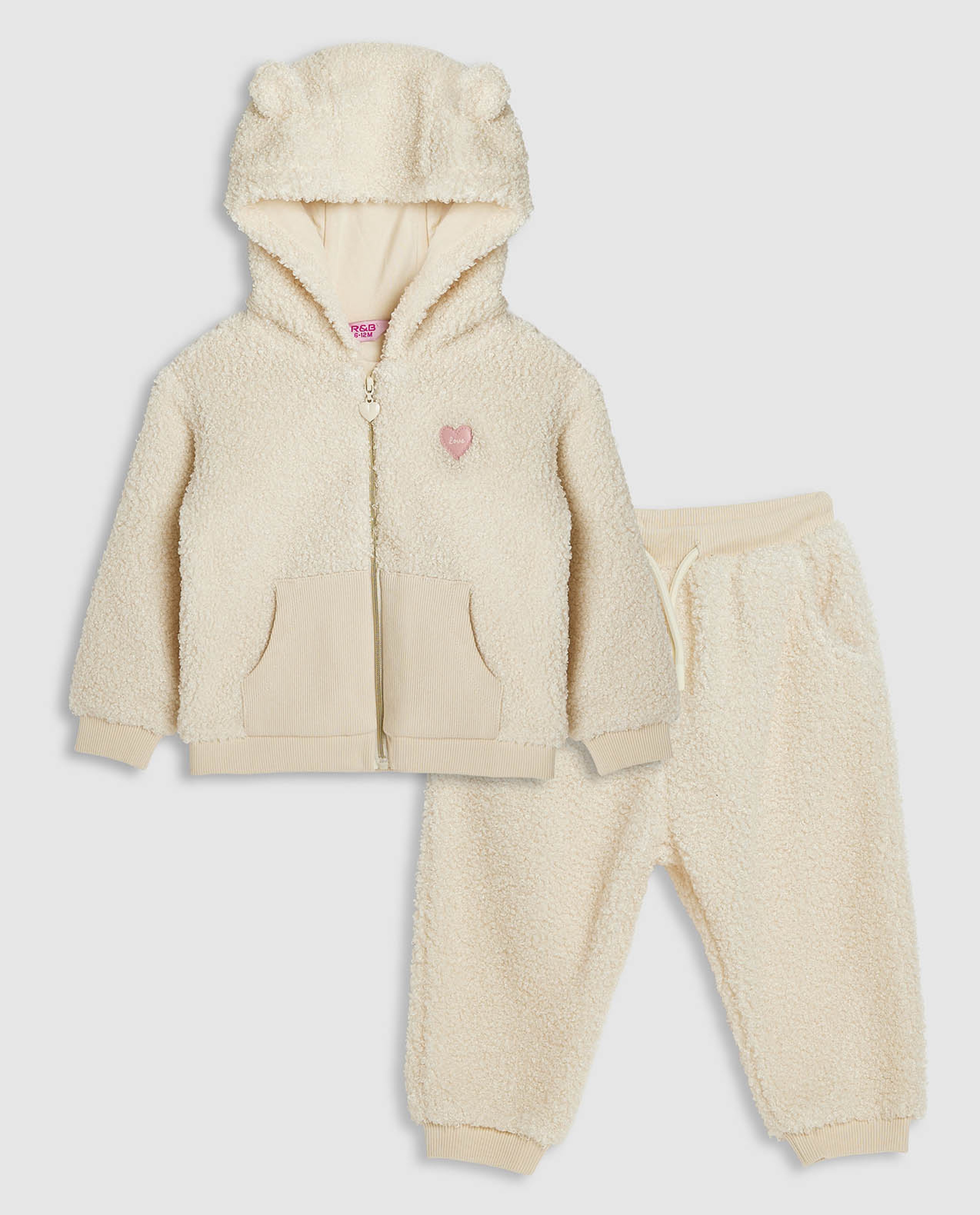 Textured Hooded Clothing Set