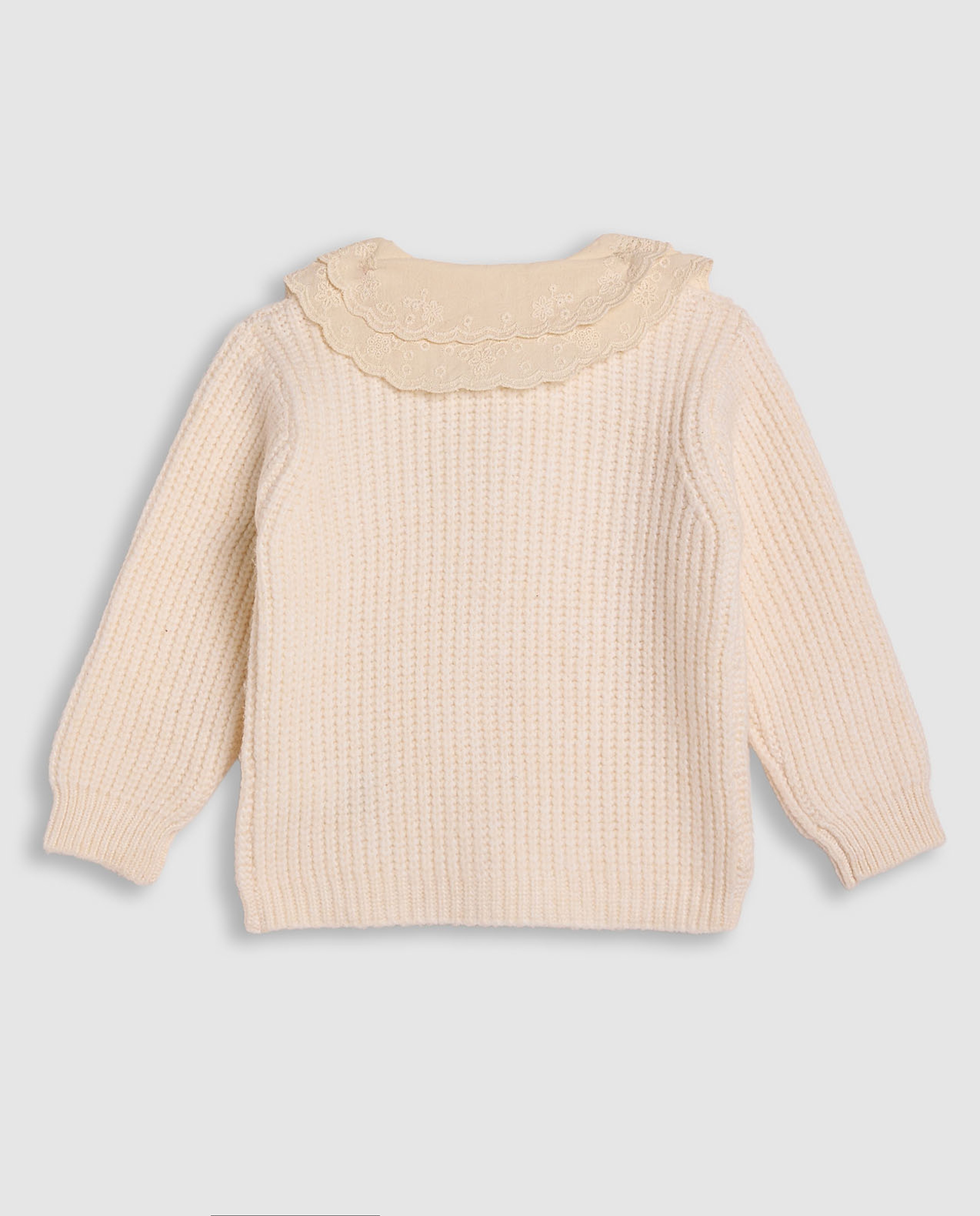 Knitted Collared Cardigan with Button Closure