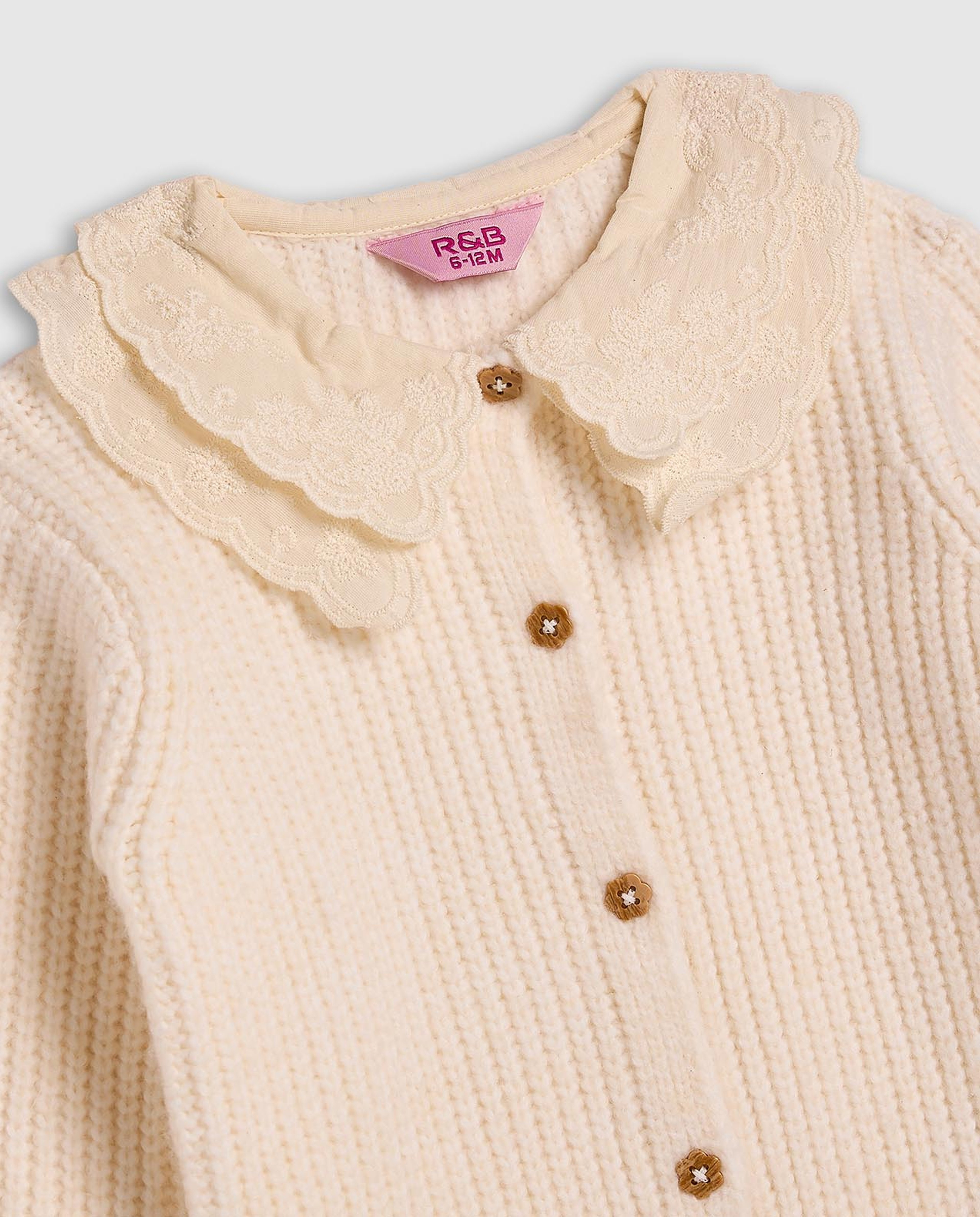 Knitted Collared Cardigan with Button Closure