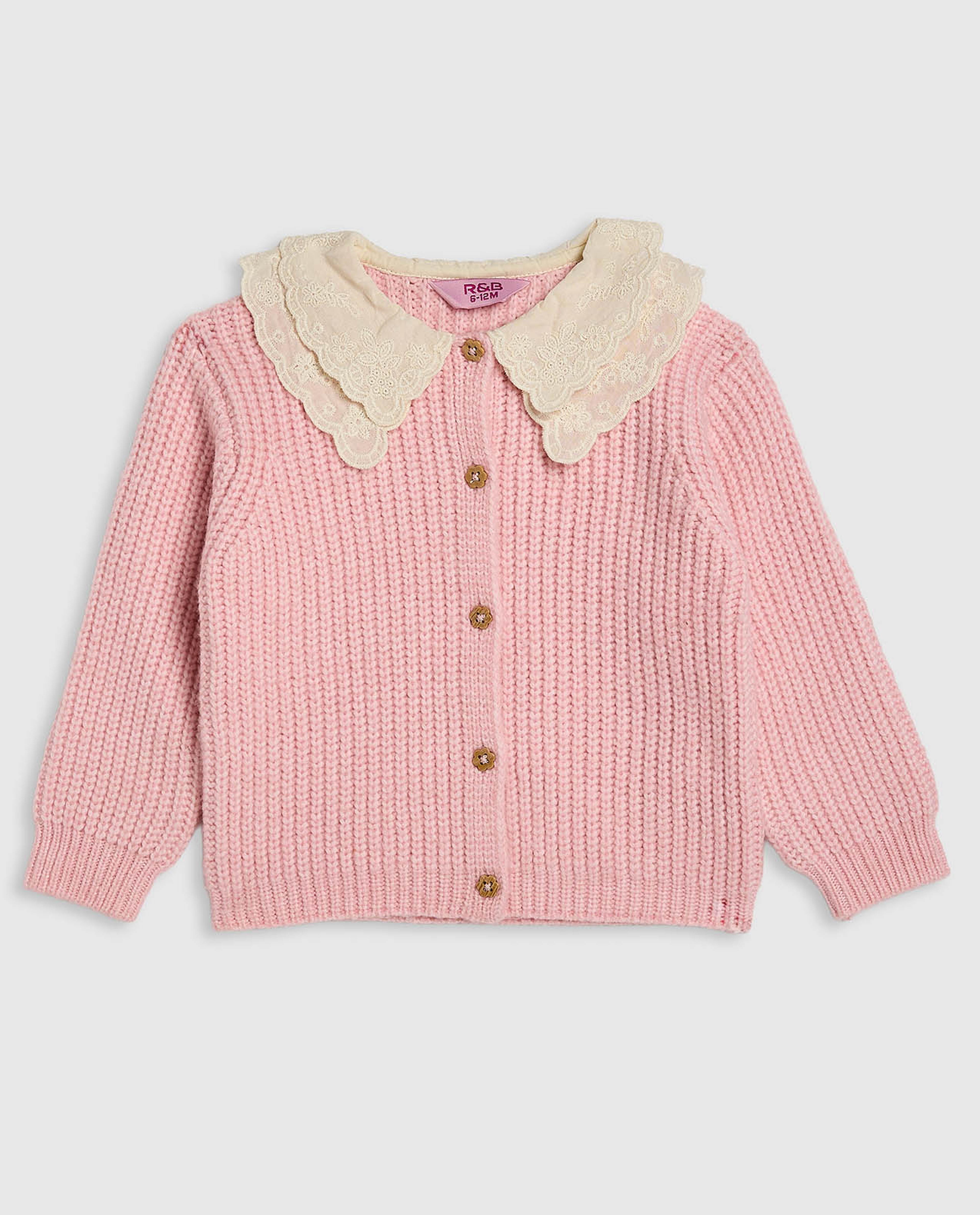 Knitted Collared Cardigan with Button Closure