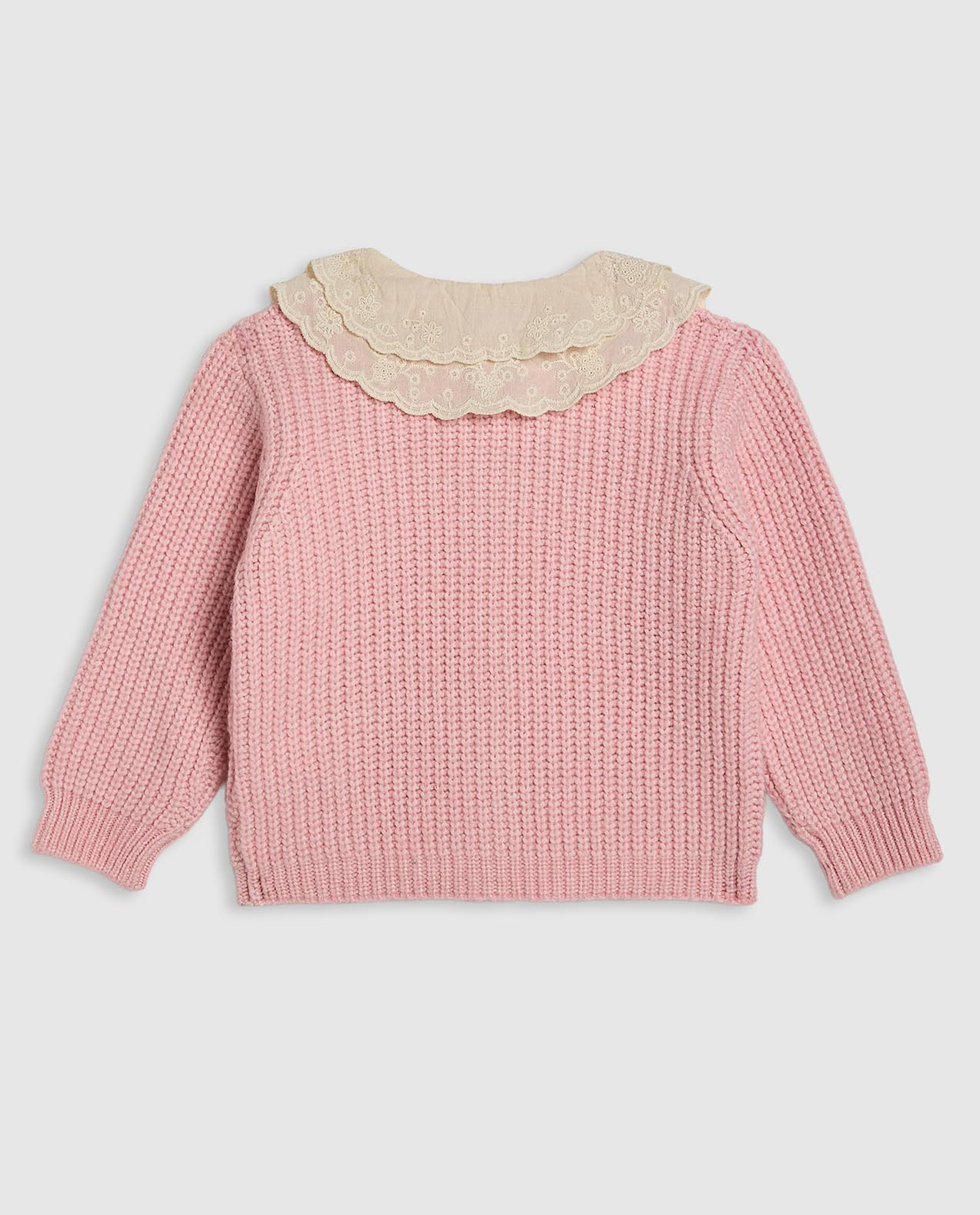 Knitted Collared Cardigan with Button Closure