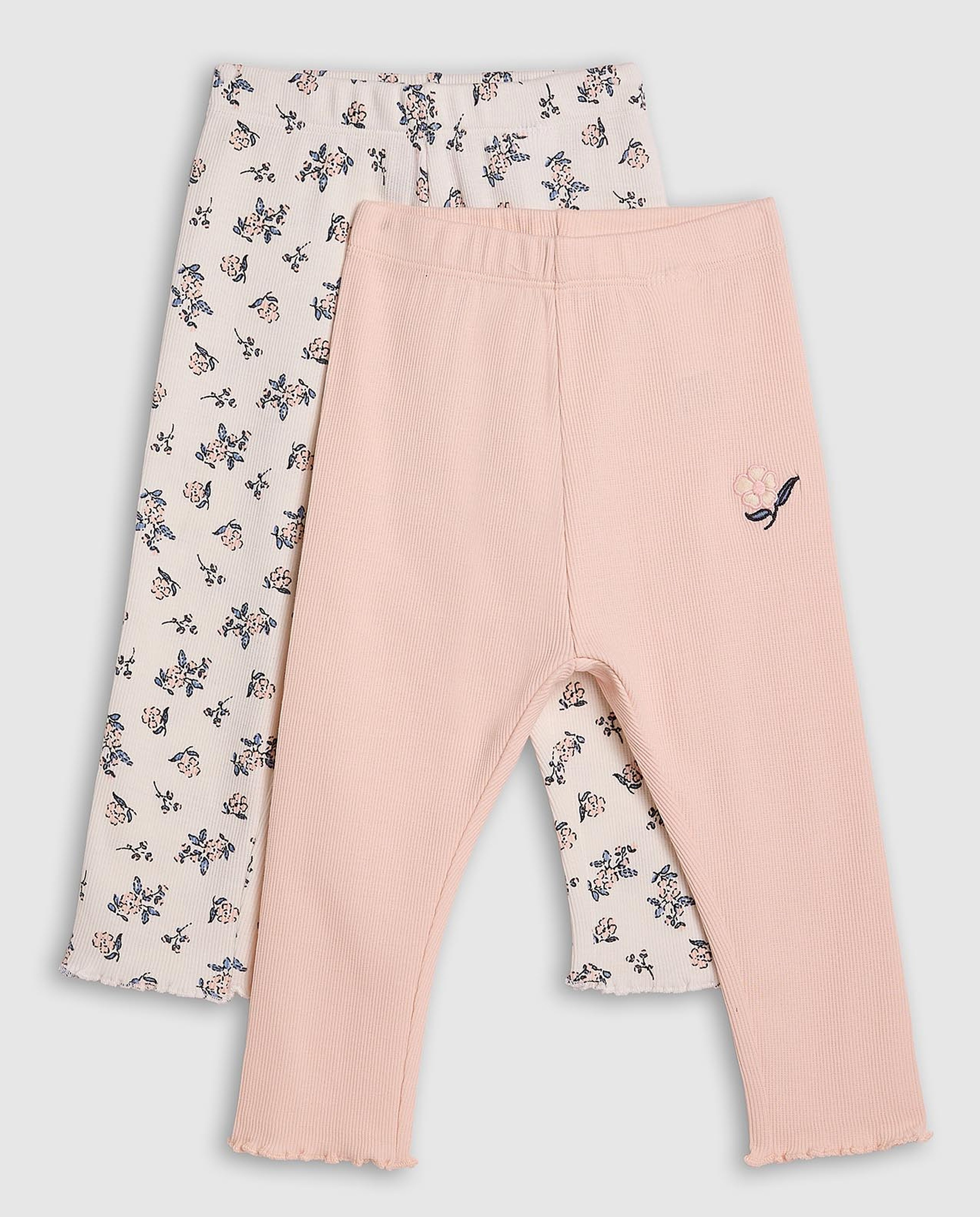 2 Pack Printed Leggings with Elastic Waist