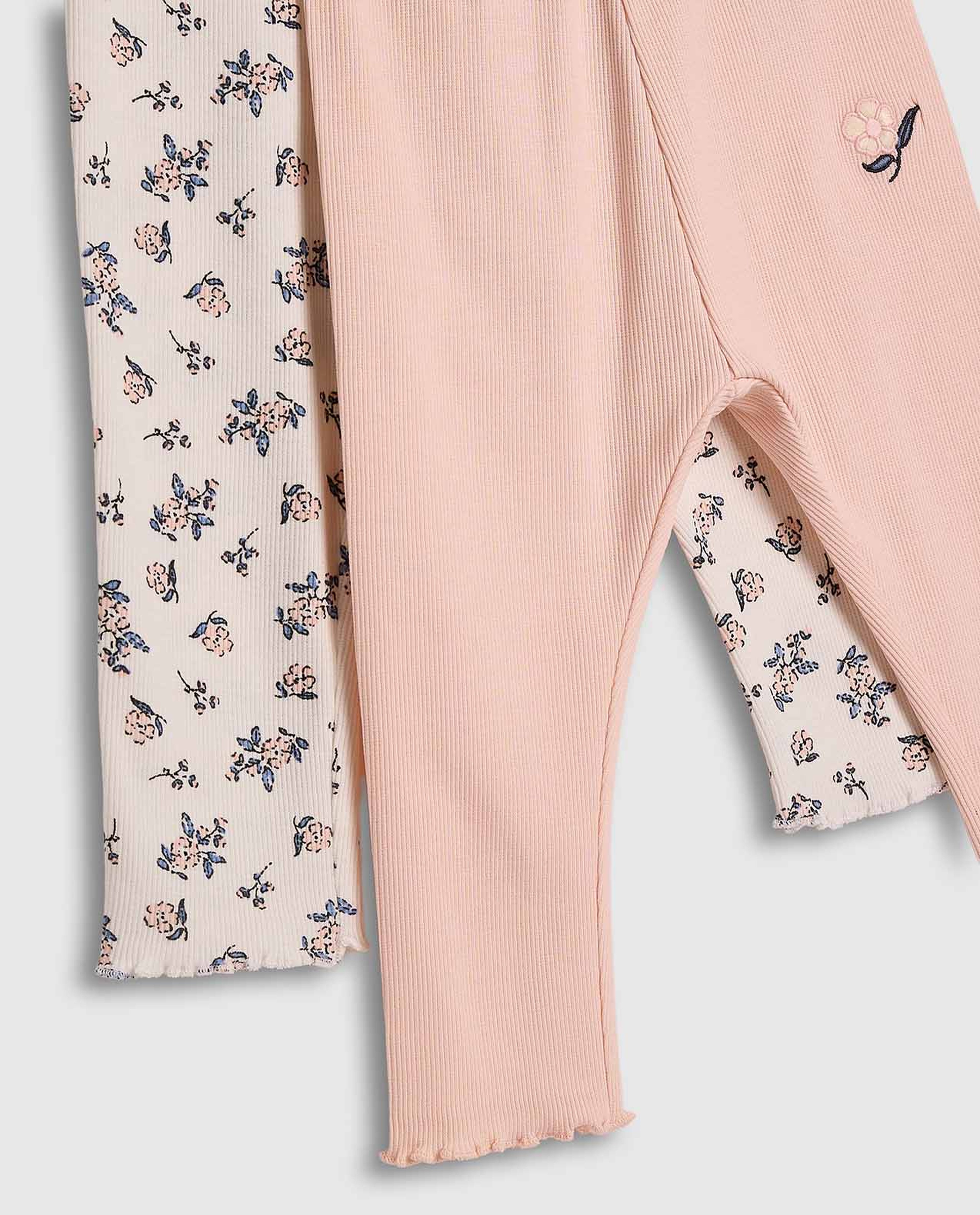 2 Pack Printed Leggings with Elastic Waist