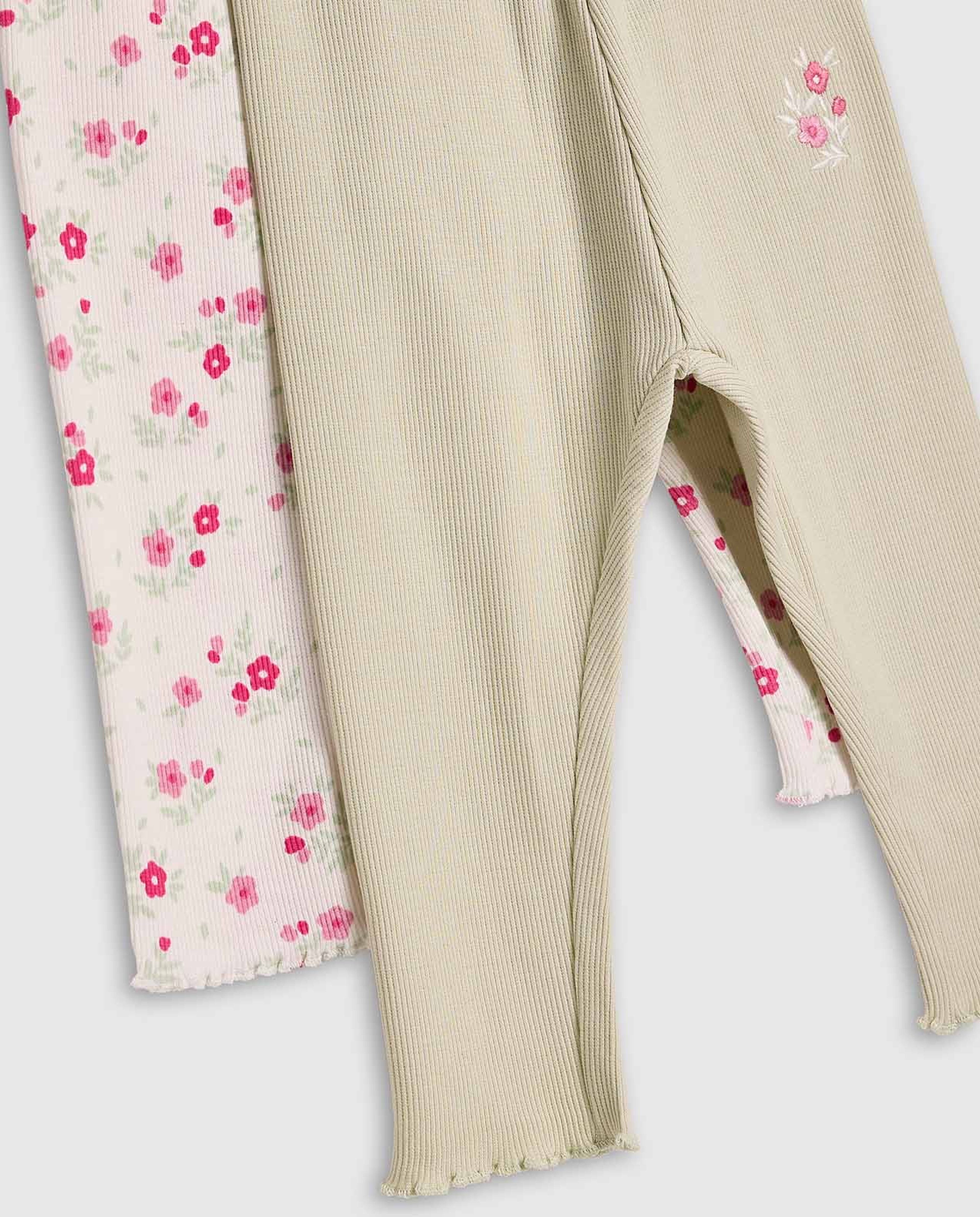 2 Pack Printed Leggings with Elastic Waist