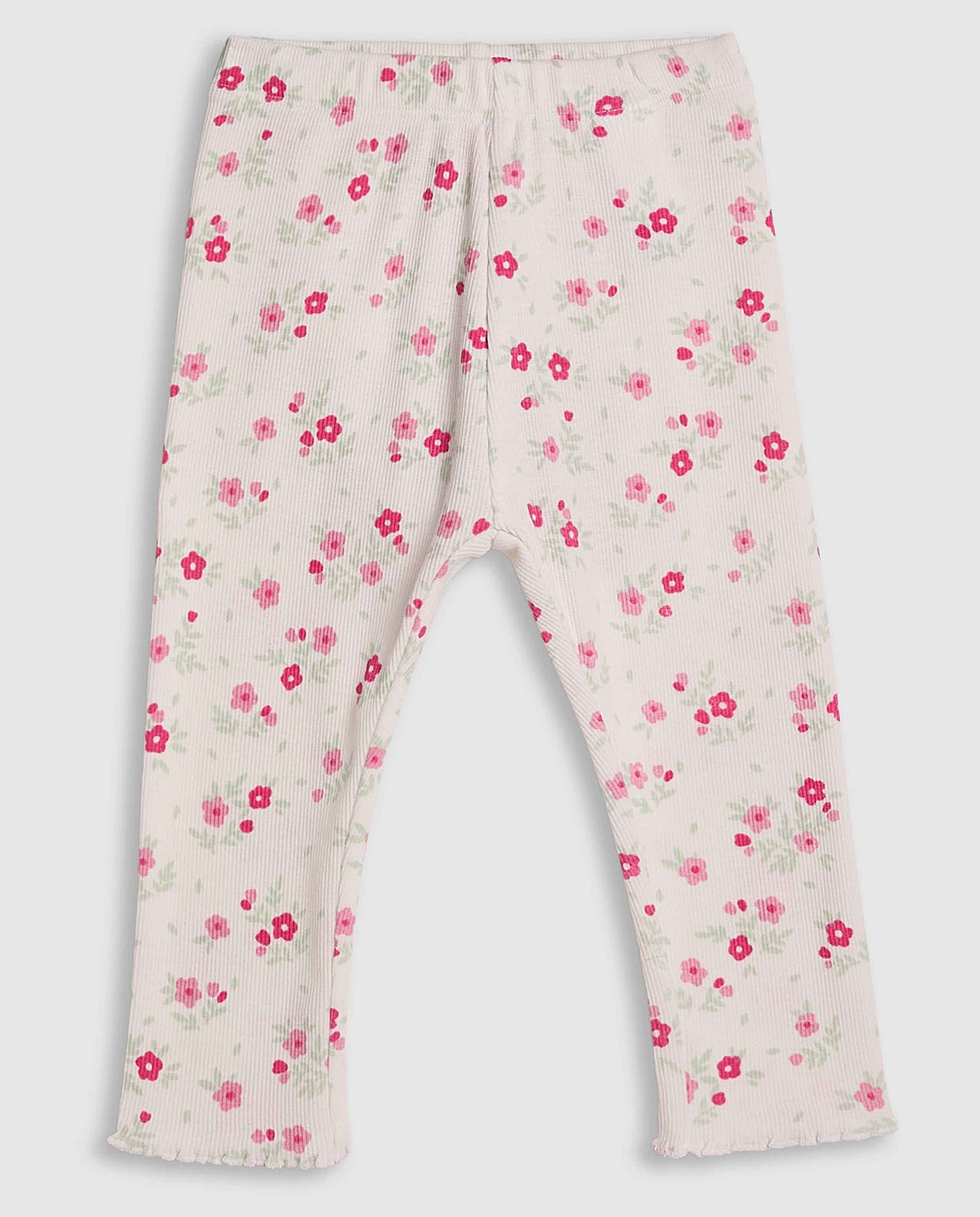 2 Pack Printed Leggings with Elastic Waist