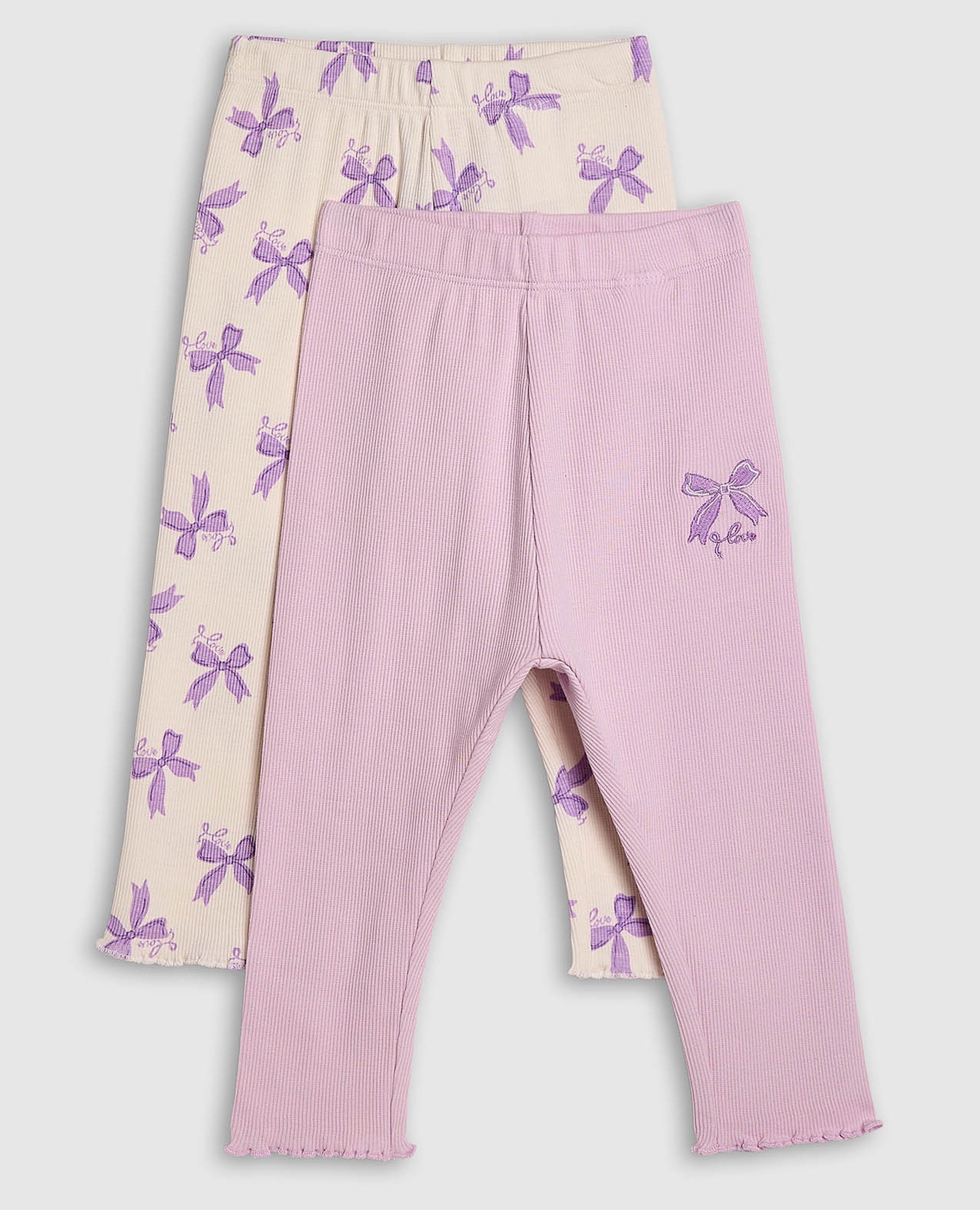 ليغينغ بطبعة بخصر مطاطي - قطعتين