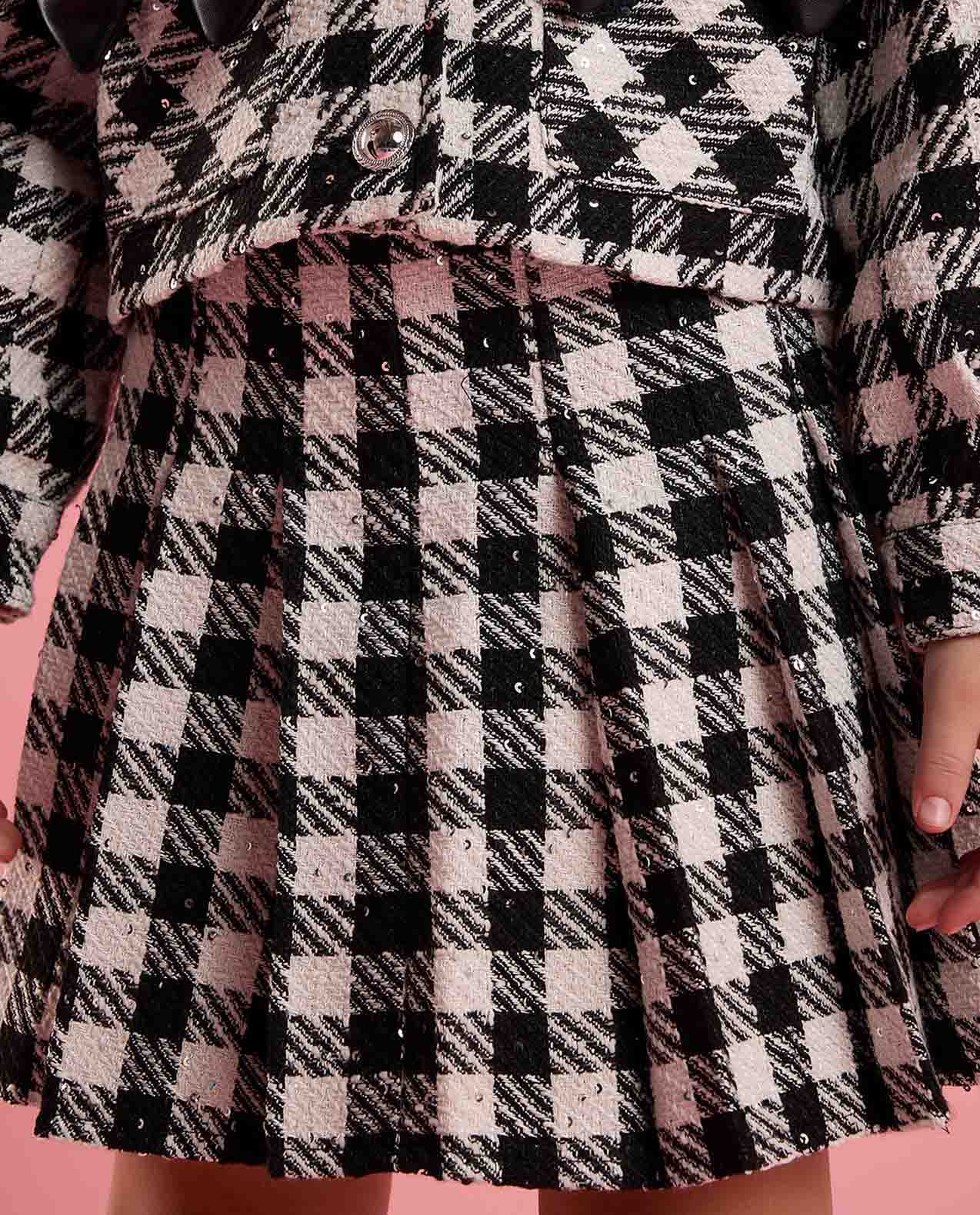 Plaid Mini Skirt with Elastic Waist