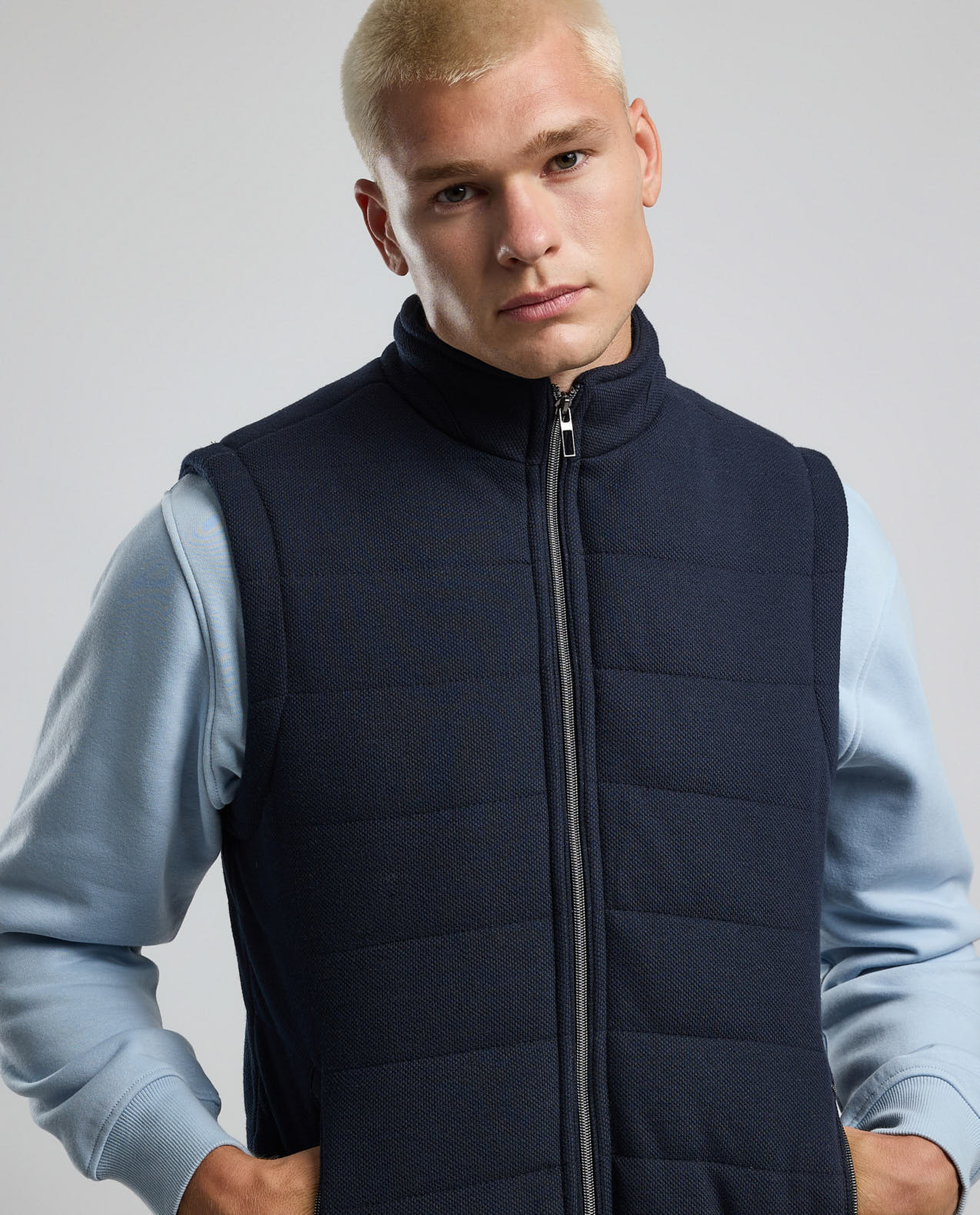Quilted Gilet with Zipper Closure